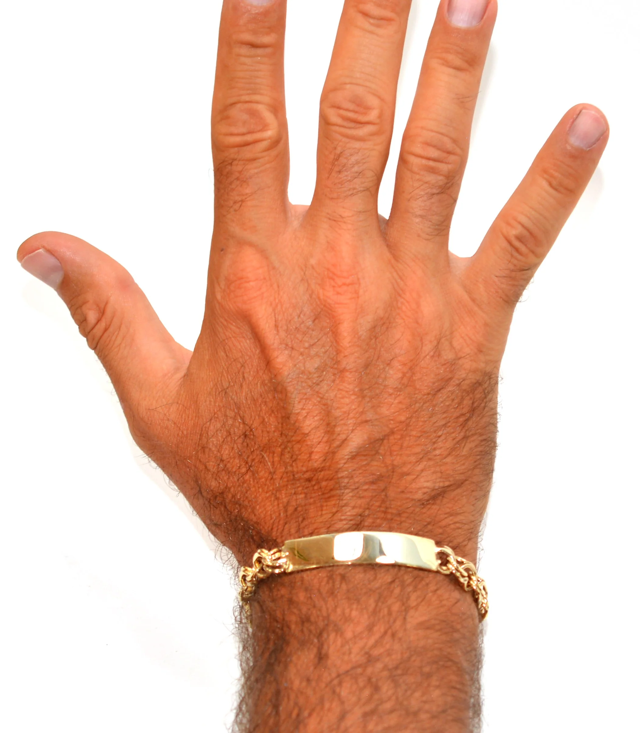 14K Solid Gold Bracelet Men's Bracelet Identity Bracelet Chain Bracelet Link Bracelet Vintage Bracelet Estate Jewelry Men's Fine Jewellery - Image 3