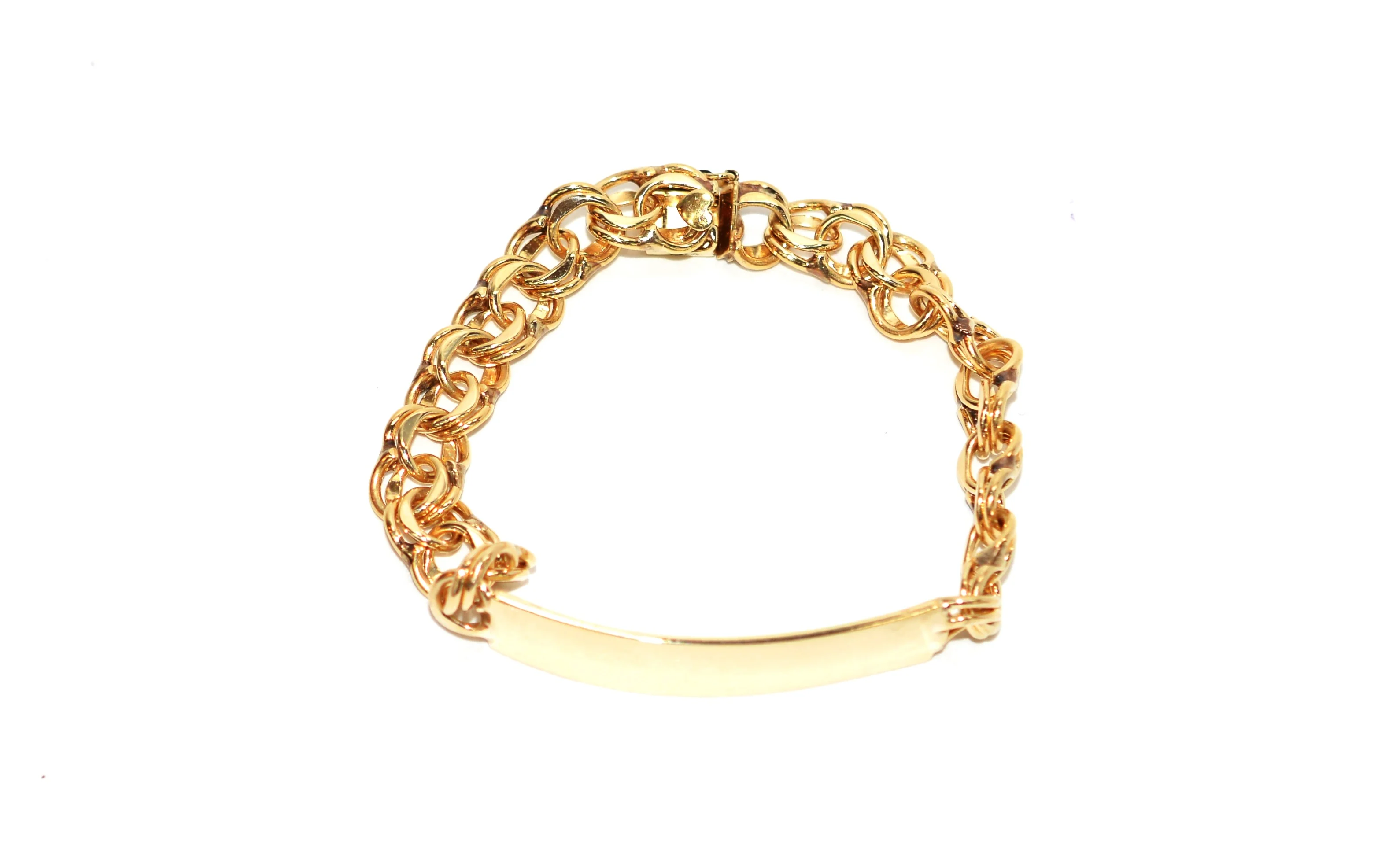 14K Solid Gold Bracelet Men's Bracelet Identity Bracelet Chain Bracelet Link Bracelet Vintage Bracelet Estate Jewelry Men's Fine Jewellery - Image 4