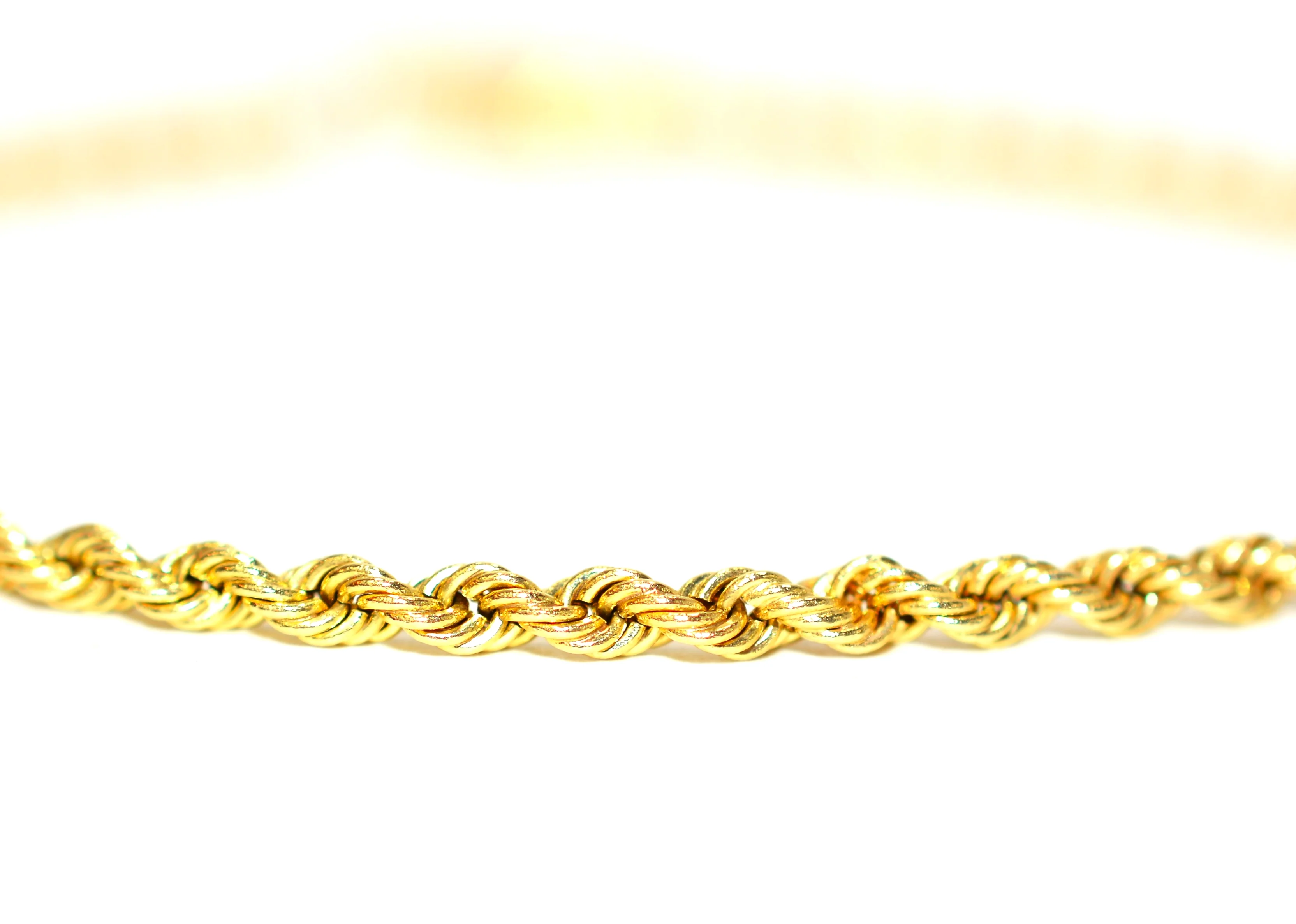 14K Solid Gold Twist Rope Chain Bracelet Women's Bracelet Ladies Bracelet Link Bracelet Gold Bracelet Vintage Bracelet Fine Estate Jewelry - Image 5