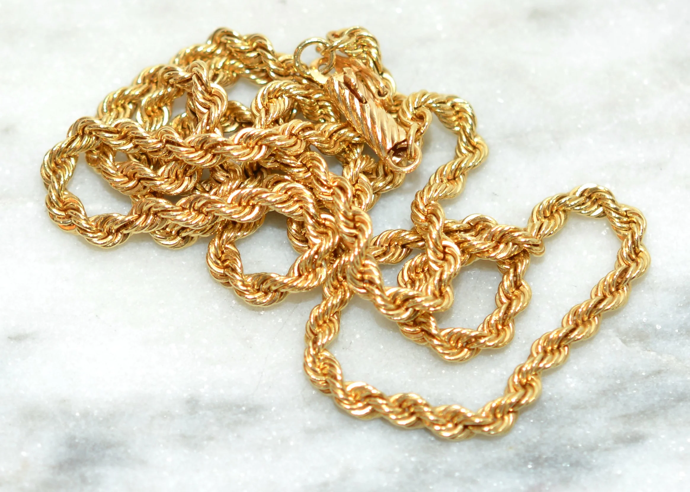 14K Solid Gold Twist-Rope Chain Necklace 18" 2.75mm 13.0 Grams Gold Chain Gold Necklace Estate Necklace Vintage Necklace Fine Estate Jewelry - Image 6