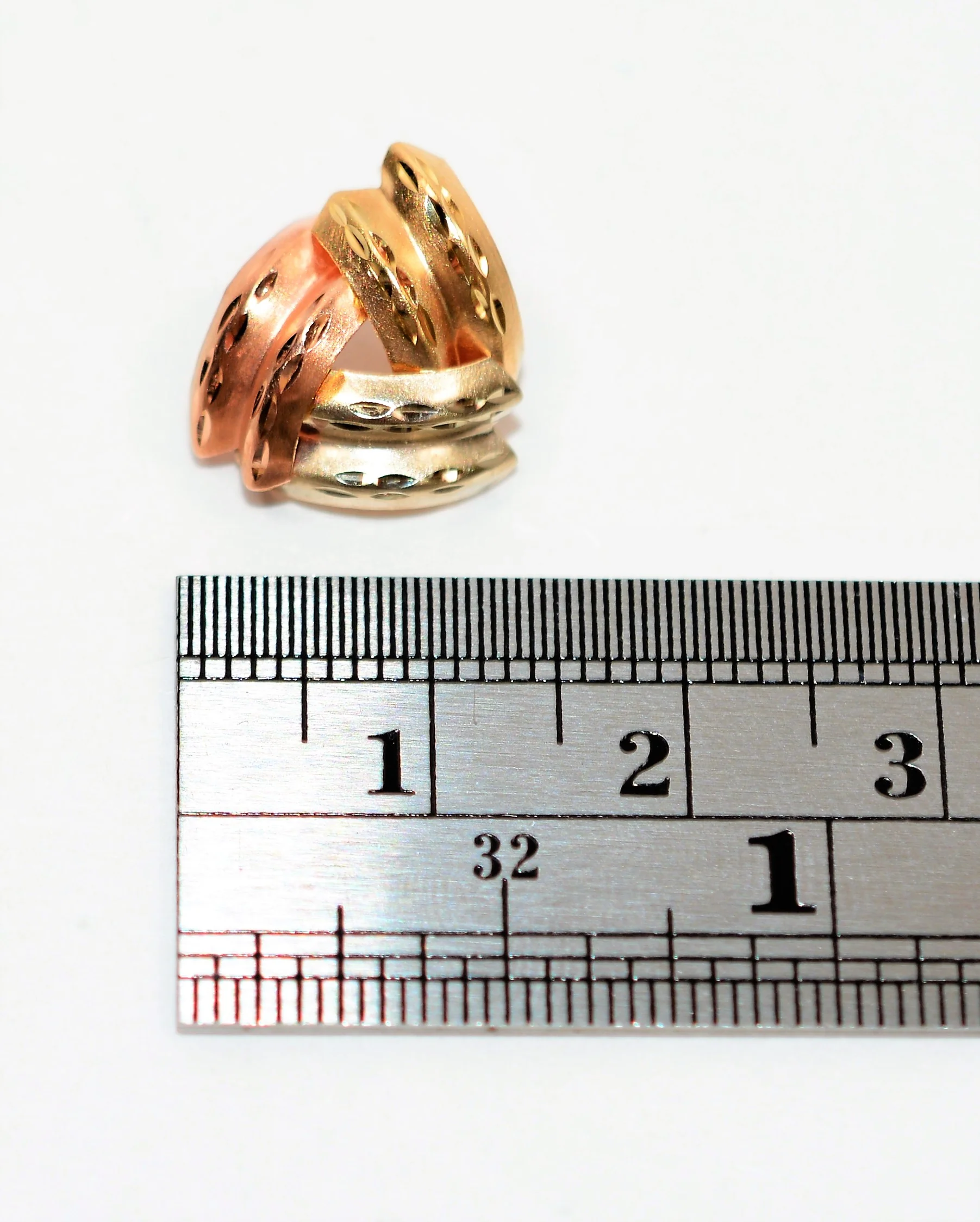 14K Solid Tri-Color Gold Earrings Stud Earrings Vintage Earrings Estate Earrings Statement Earrings Solid Gold Jewelry Vintage Jewellery - Image 6