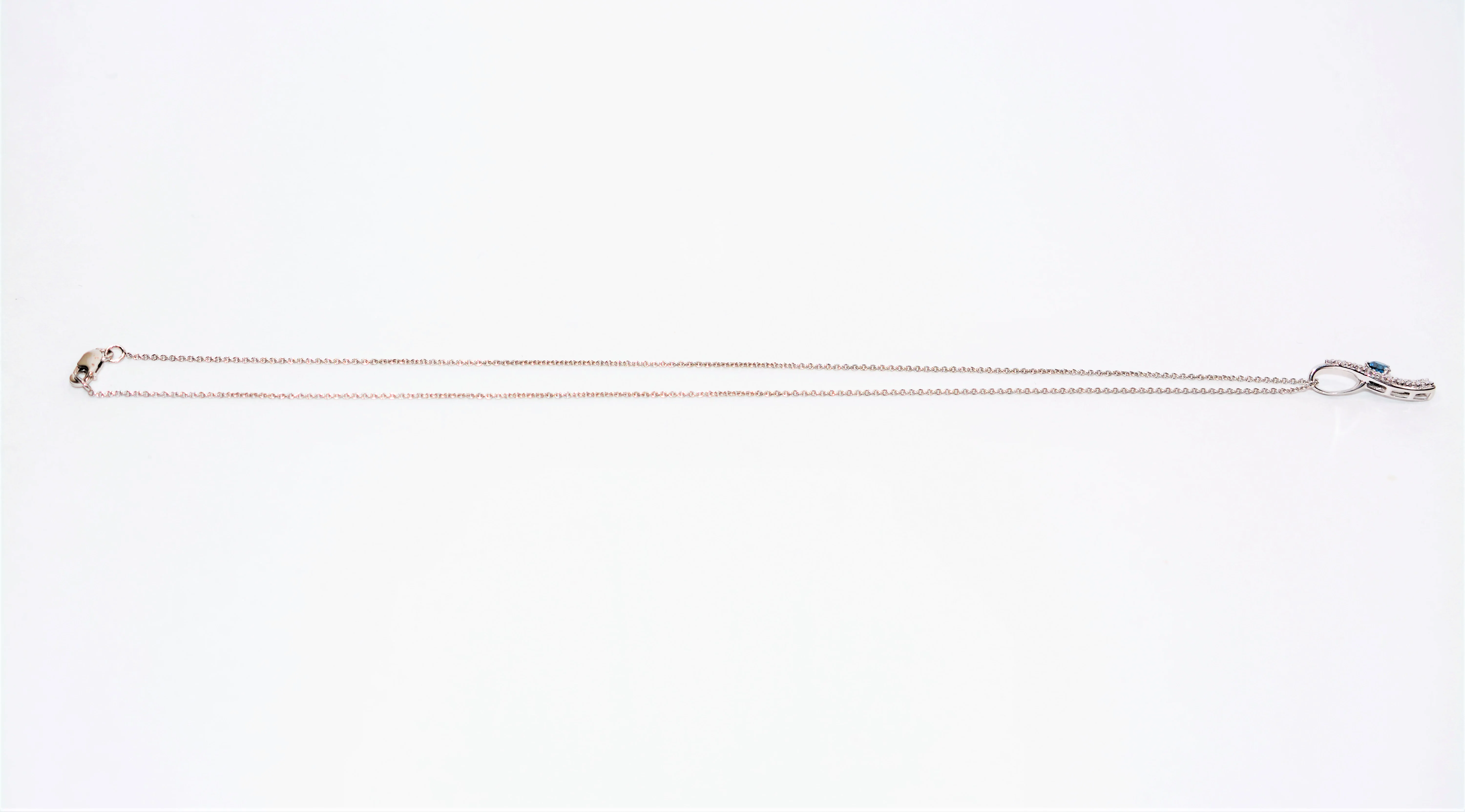 Natural Fancy Blue Diamond Necklace 14K Solid White Gold .33tcw Pendant Necklace Blue Necklace Statement Necklace Cocktail Women’s Necklace - Image 6