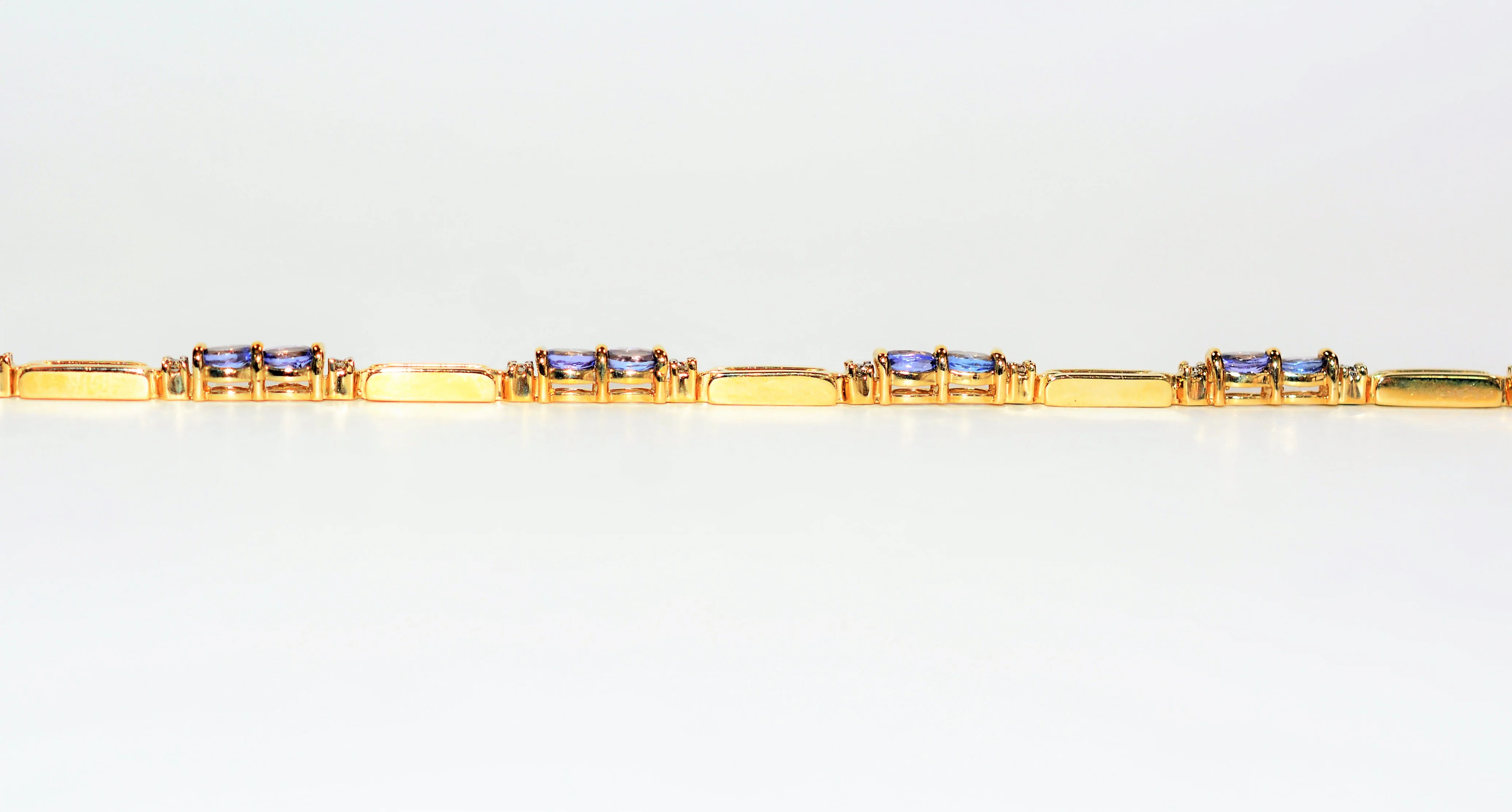 Natural Tanzanite & Diamond Bracelet 14K Solid Gold 2.94tcw Tennis Bracelet Gemstone Bracelet Purple Bracelet Estate Jewelry Womens Bracelet - Image 5