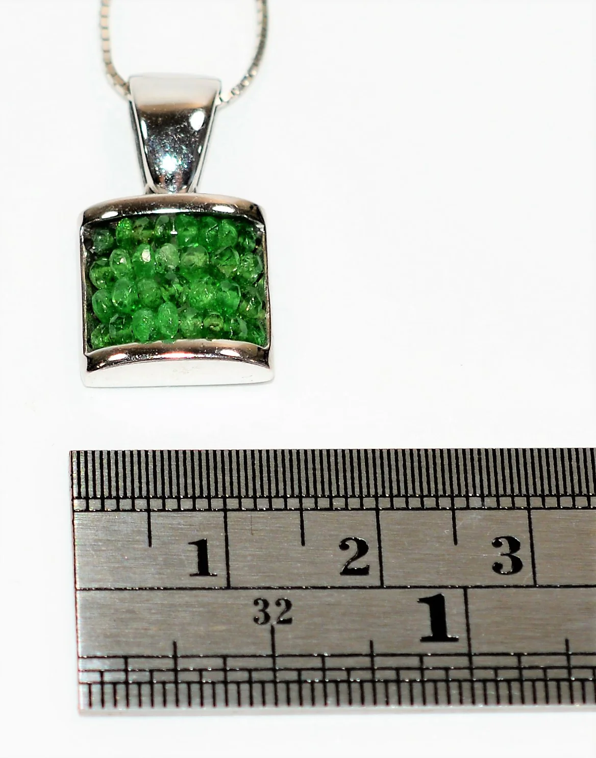 Natural Colombian Emerald Necklace 14K Solid White Gold 1.50tcw Fine Necklace May Birthstone Necklace Cluster Pendant Womens Necklace Estate - Image 8
