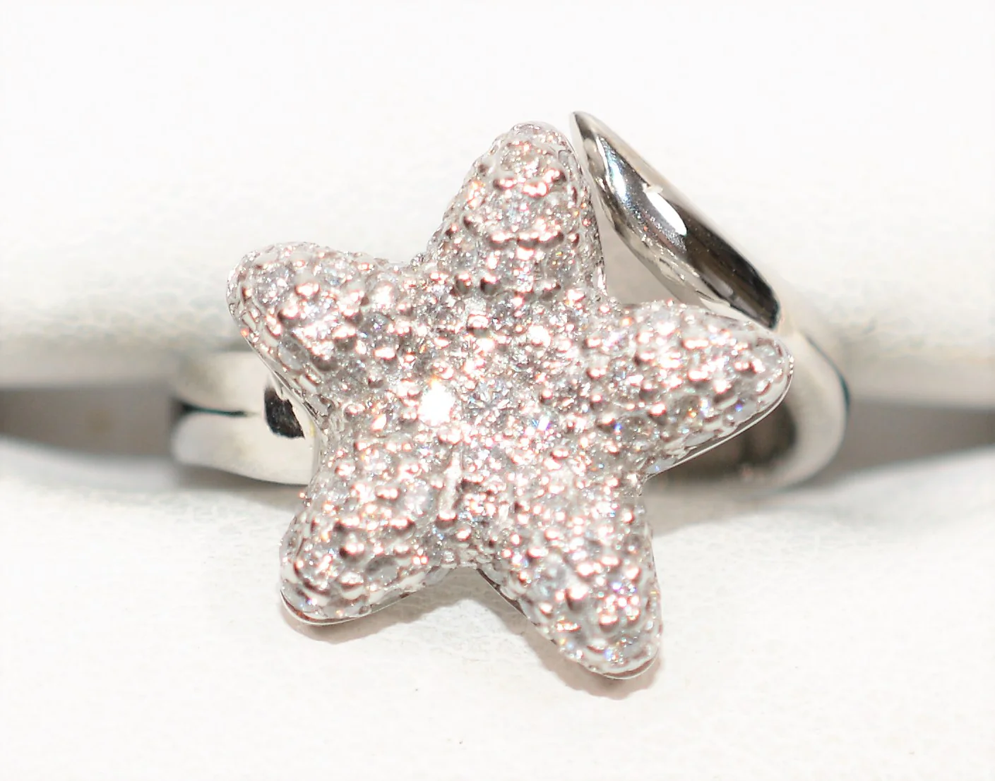 LeVian Natural Diamond Ring 14K Solid White Gold .43tcw Star Ring Cluster Ring Cocktail Ring Statement Ring Designer Ring Fine LeVian Bridal - Image 5