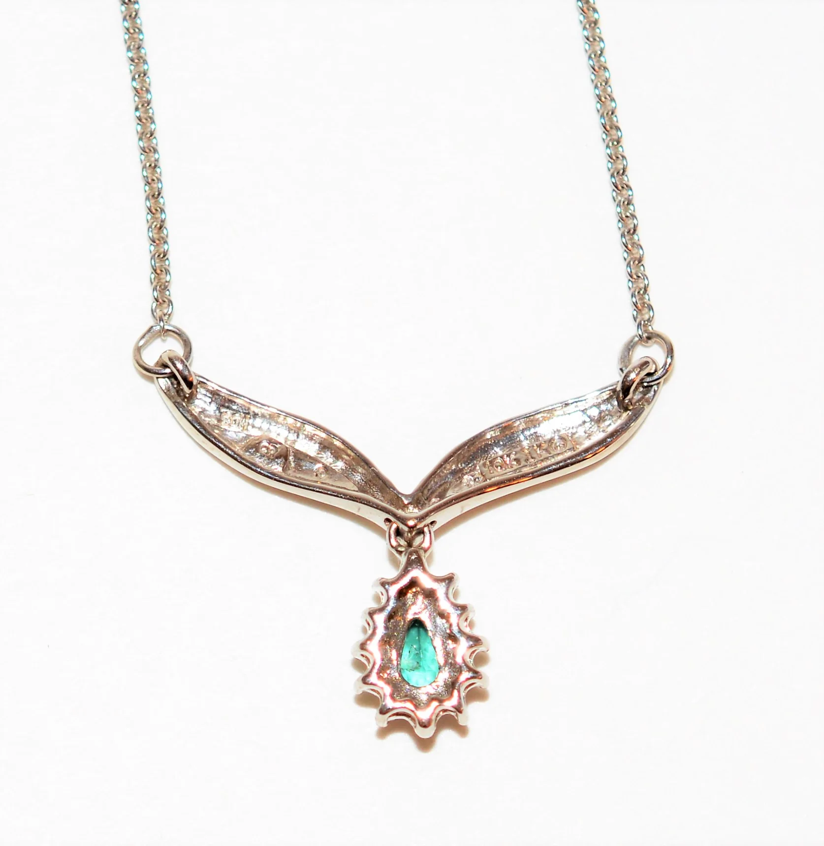 Natural Indicolite Tourmaline & Diamond Necklace 14K Solid White Gold .31tcw Statement Necklace Pendant Necklace Tourmaline Necklace Estate - Image 6