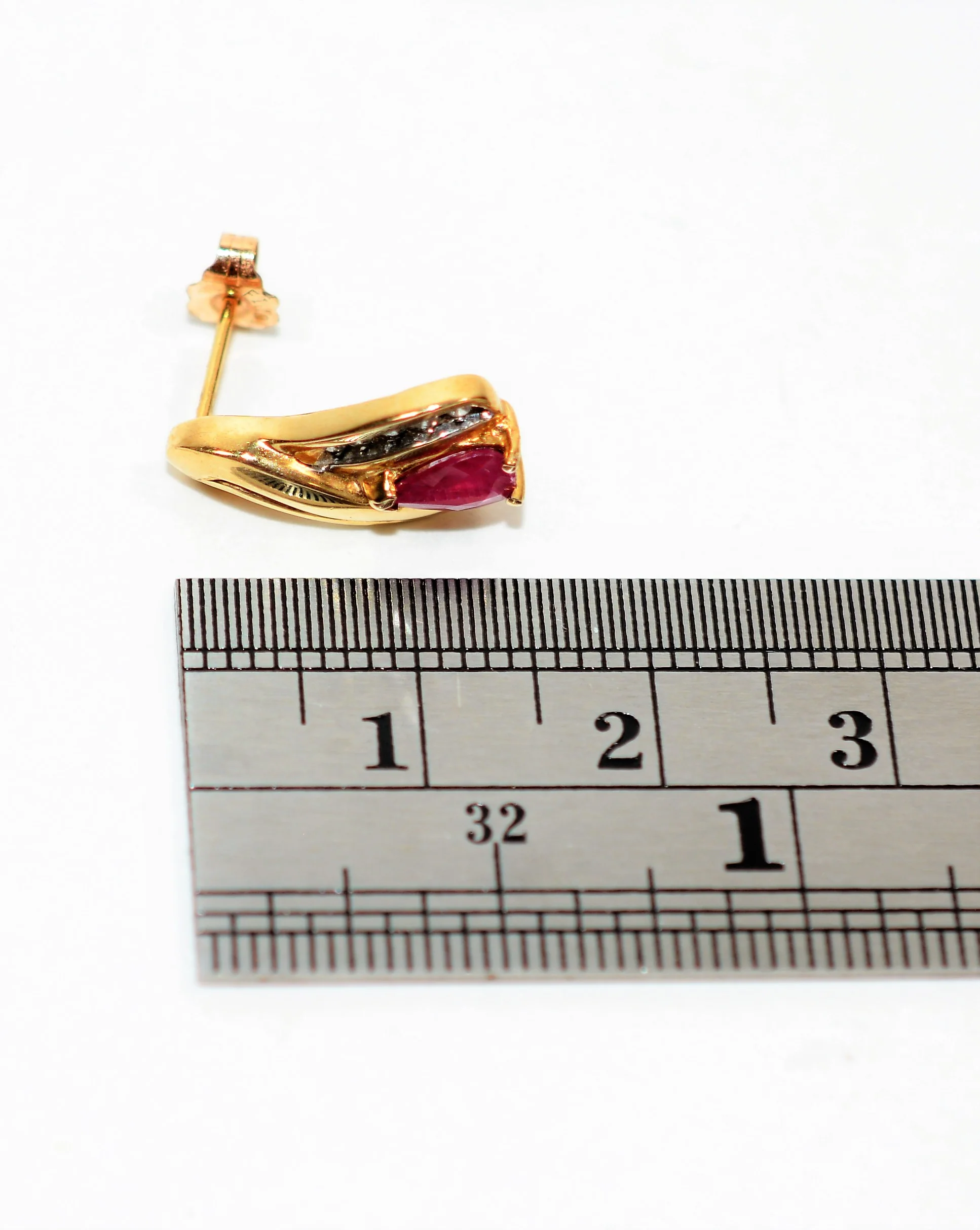 Natural Burmese Ruby & Diamond Earrings 10K Solid Gold .86tcw Ruby Earrings Red Earrings Stud Earrings Statement Earrings Women's Earrings - Image 8