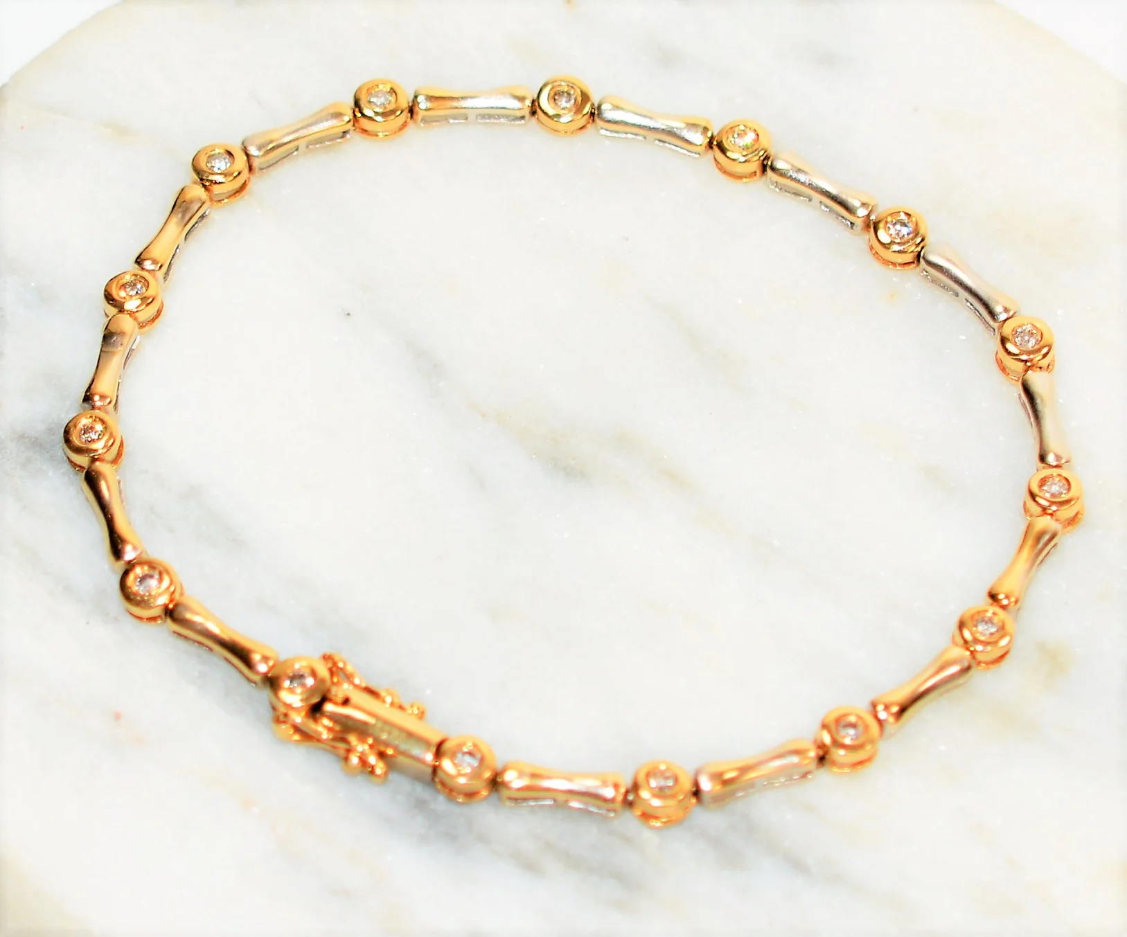 Natural Diamond Bracelet 14K Solid Gold .60tcw Diamond Tennis Bracelet Gemstone Bracelet Two Tone Bracelet Fine Jewelry Wedding Jewelry - Image 12