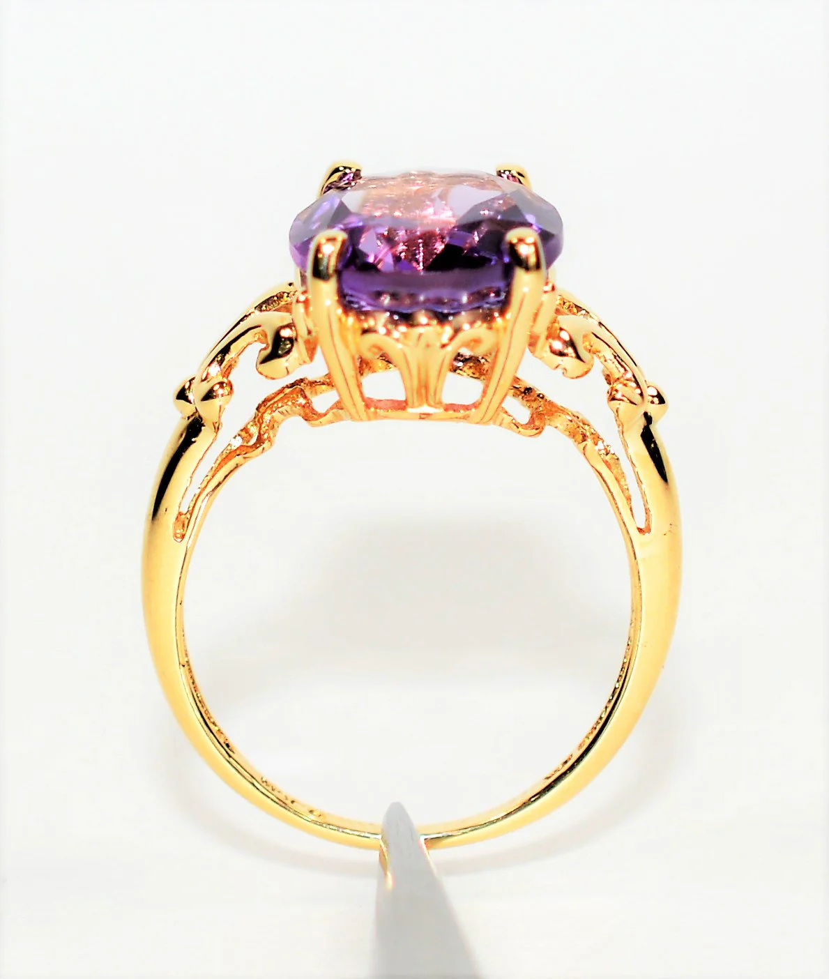 Natural Amethyst Ring 10K Solid Gold 3.93ct Birthstone Ring Solitaire Ring Vintage Ring Art Deco Ring Estate Jewelry Womens Ring Ladies Ring - Image 3