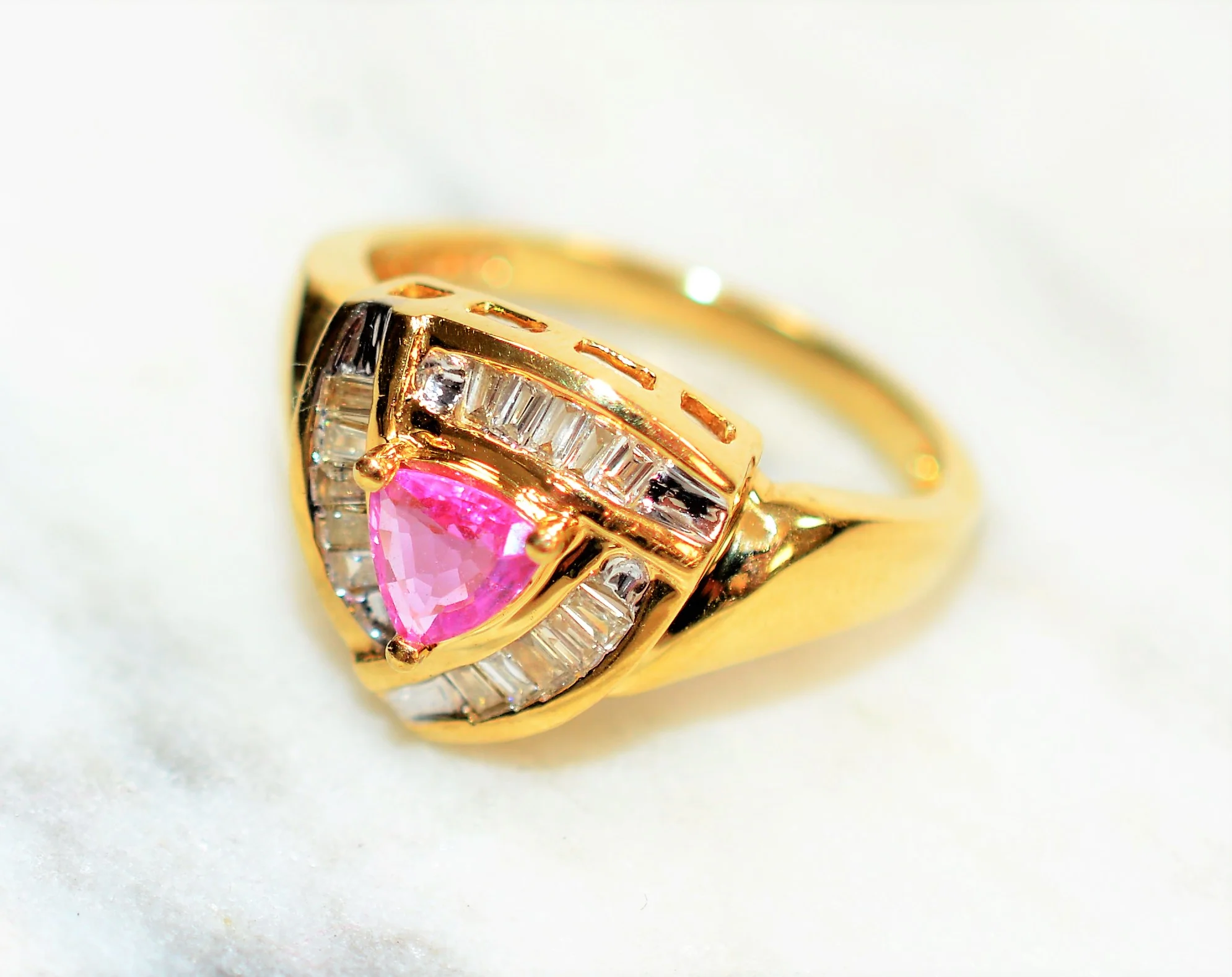 Natural Pink Tourmaline & Diamond Ring 14K Solid Gold .74tcw Gemstone Ring Fashion Ring Cocktail Ring Multistone Ring Womenâs Ring Jewellery - Image 8