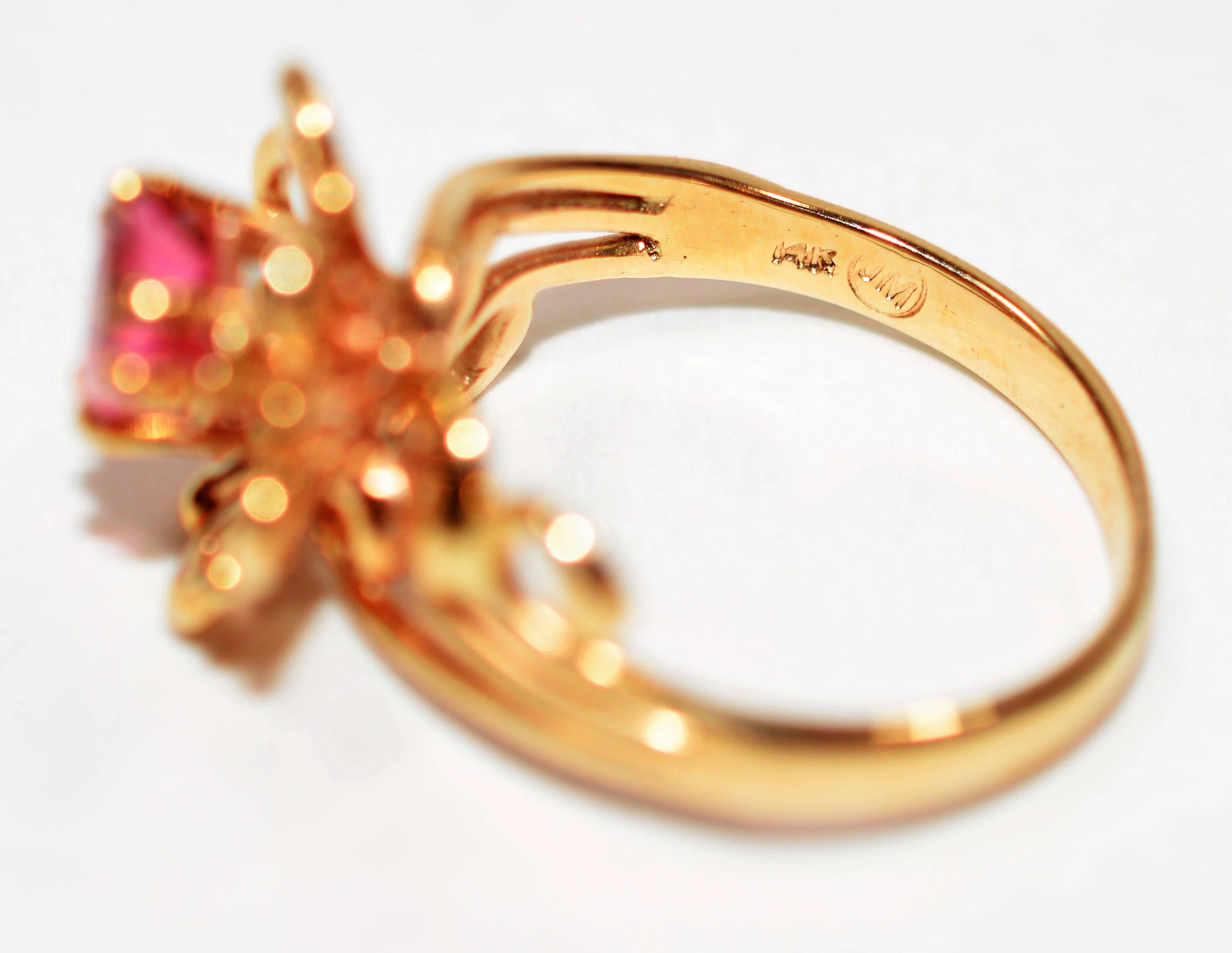 Natural Rubellite Ring 14K Solid Gold .67ct Pink Tourmaline Ring Flower Ring Solitaire Ring Womens Ring Statement Ring Birthstone Ring Jewelry - Image 6