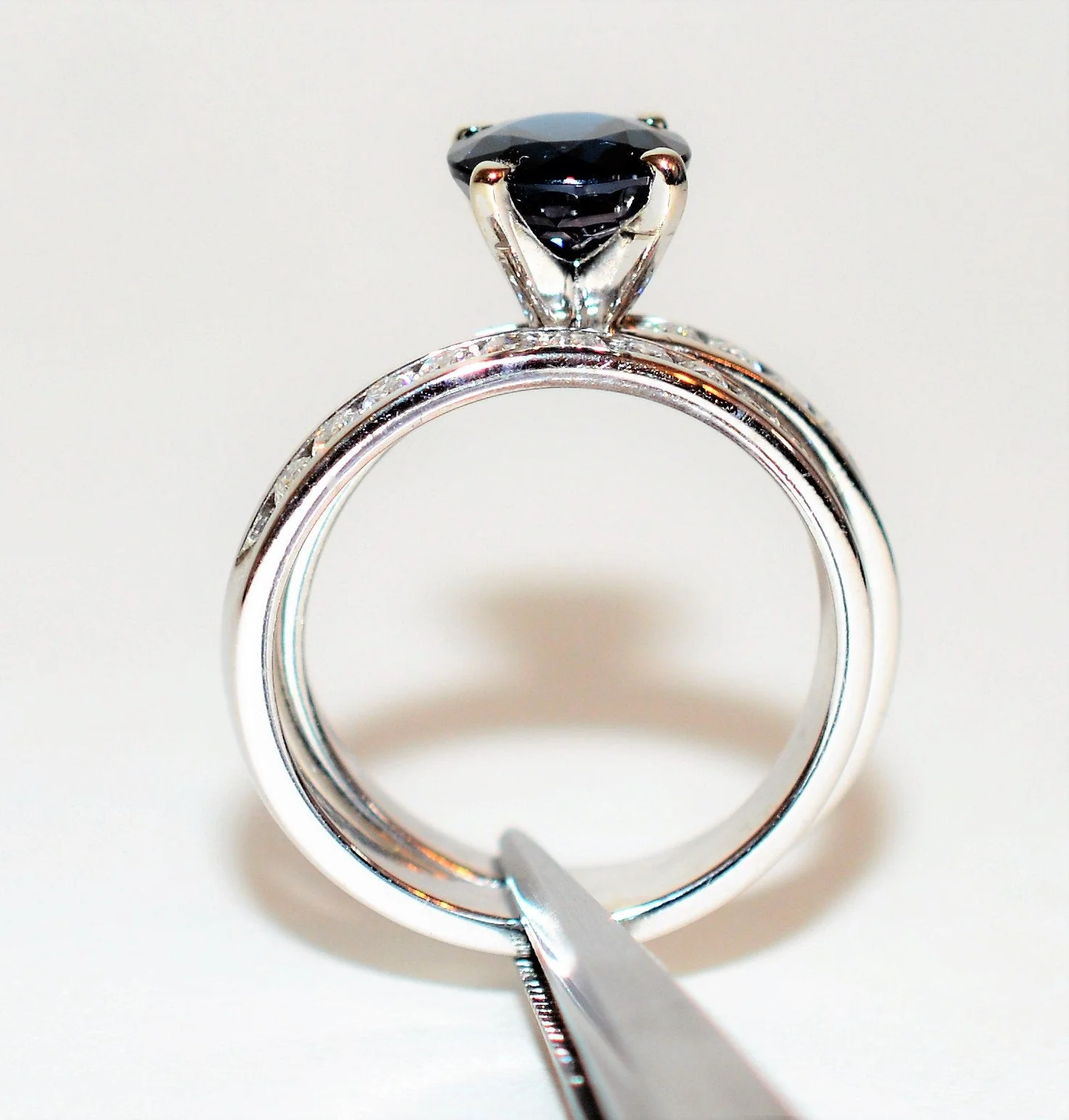 Certified Natural Indicolite Tourmaline & Diamond Ring Wedding Bridal Set 14K Solid White Gold 1.69tcw Gemstone Engagement Ring Wedding Band - Image 4
