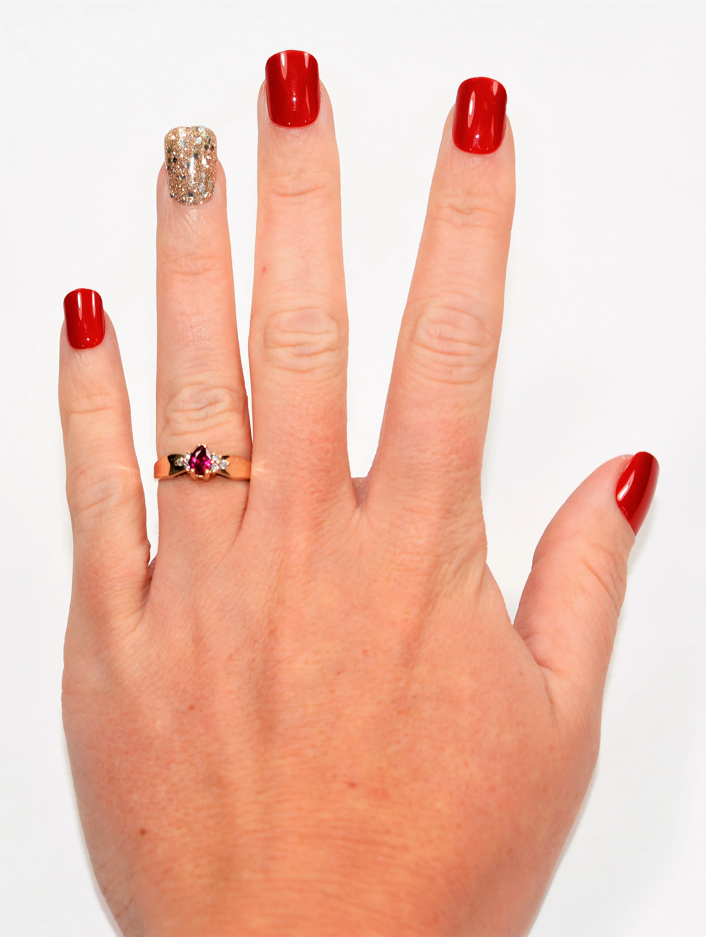 Certified Natural Ruby & Diamond Ring 10K Solid Gold .48tcw Gemstone Anniversary Estate Jewelry - Image 3