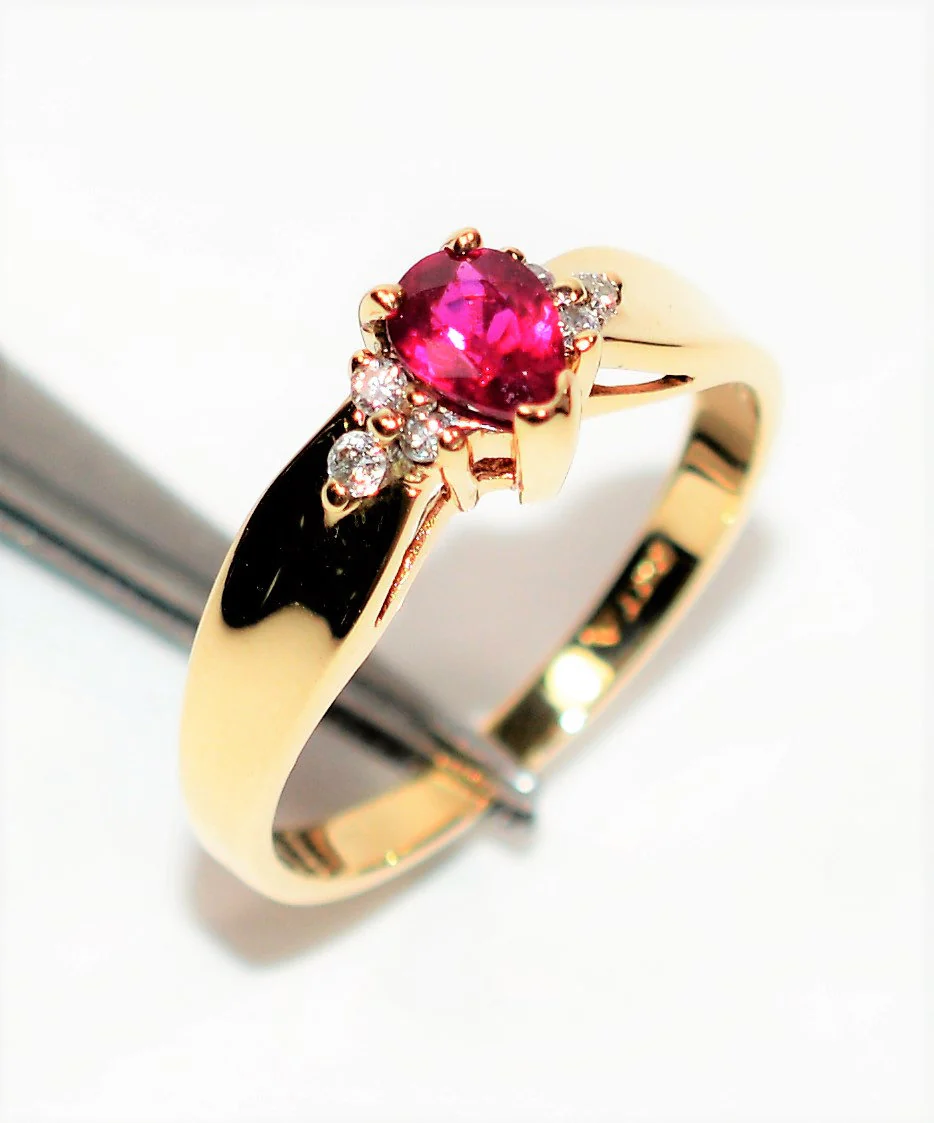 Certified Natural Ruby & Diamond Ring 10K Solid Gold .48tcw Gemstone Anniversary Estate Jewelry - Image 5