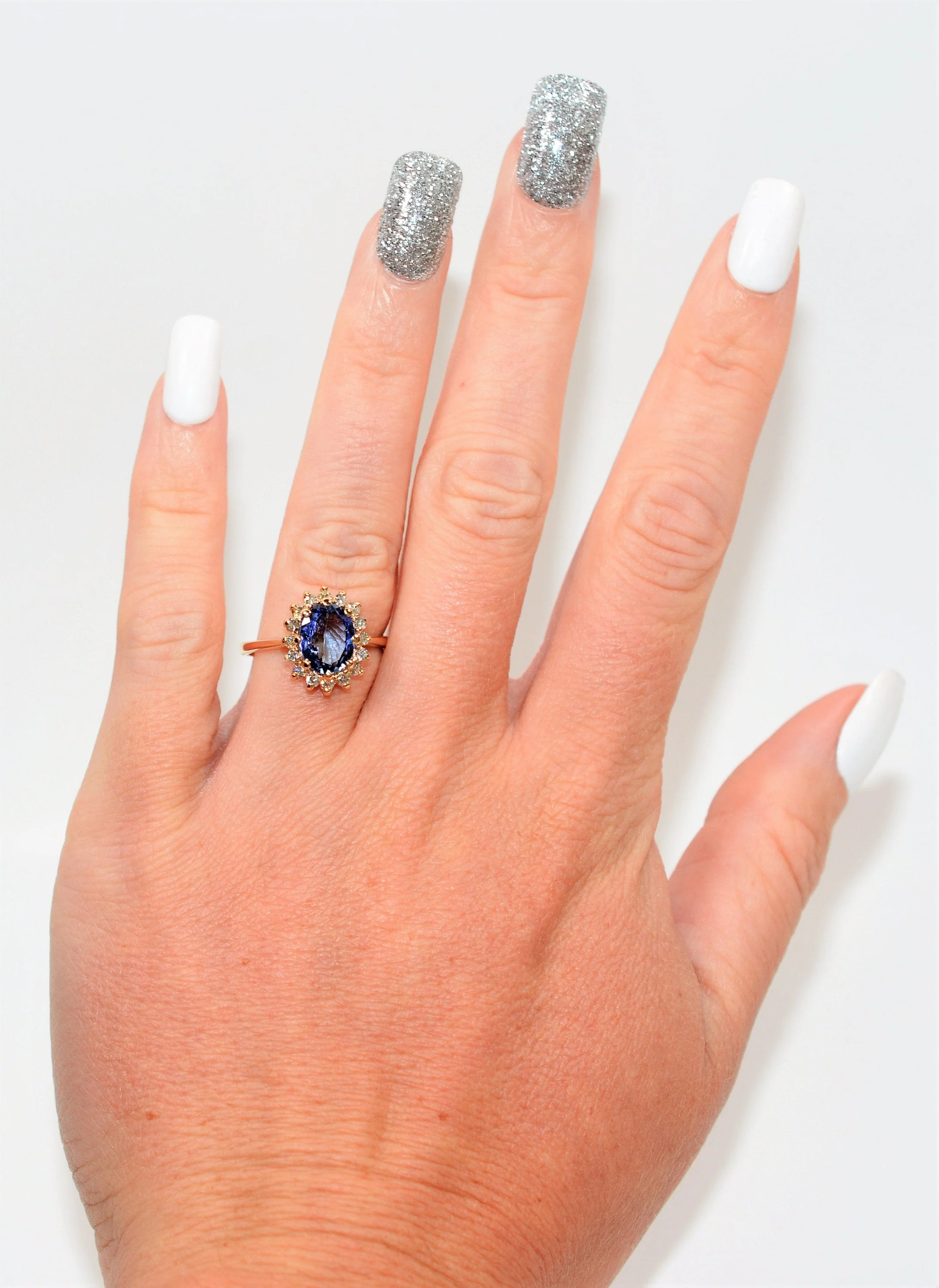 Certified Natural Tanzanite & Diamond Ring 14K Solid Gold 2.23tcw Tanzanite Ring Engagement Ring Cocktail Ring Statement Ring Women’s Ring - Image 3