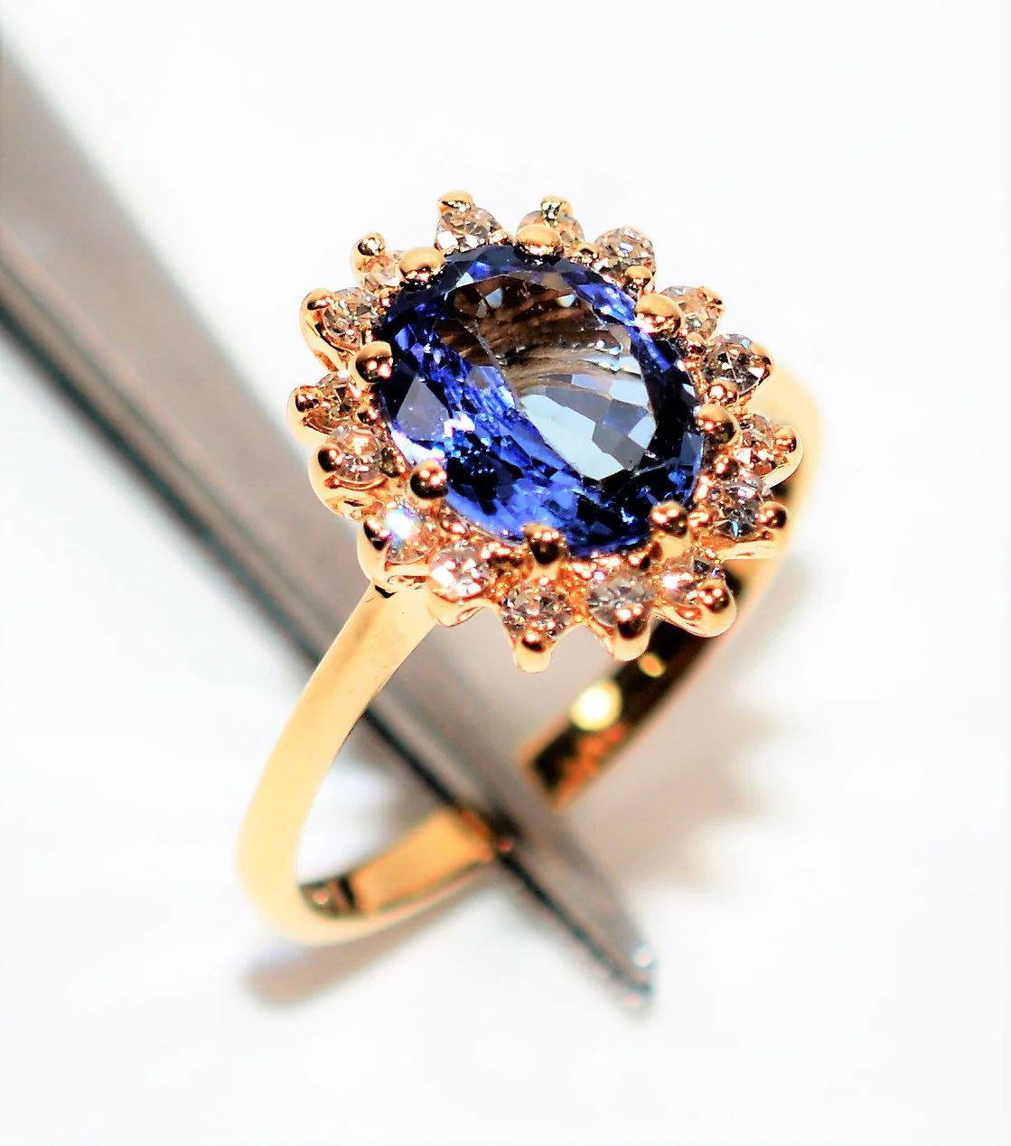 Certified Natural Tanzanite & Diamond Ring 14K Solid Gold 2.23tcw Tanzanite Ring Engagement Ring Cocktail Ring Statement Ring Women’s Ring - Image 5