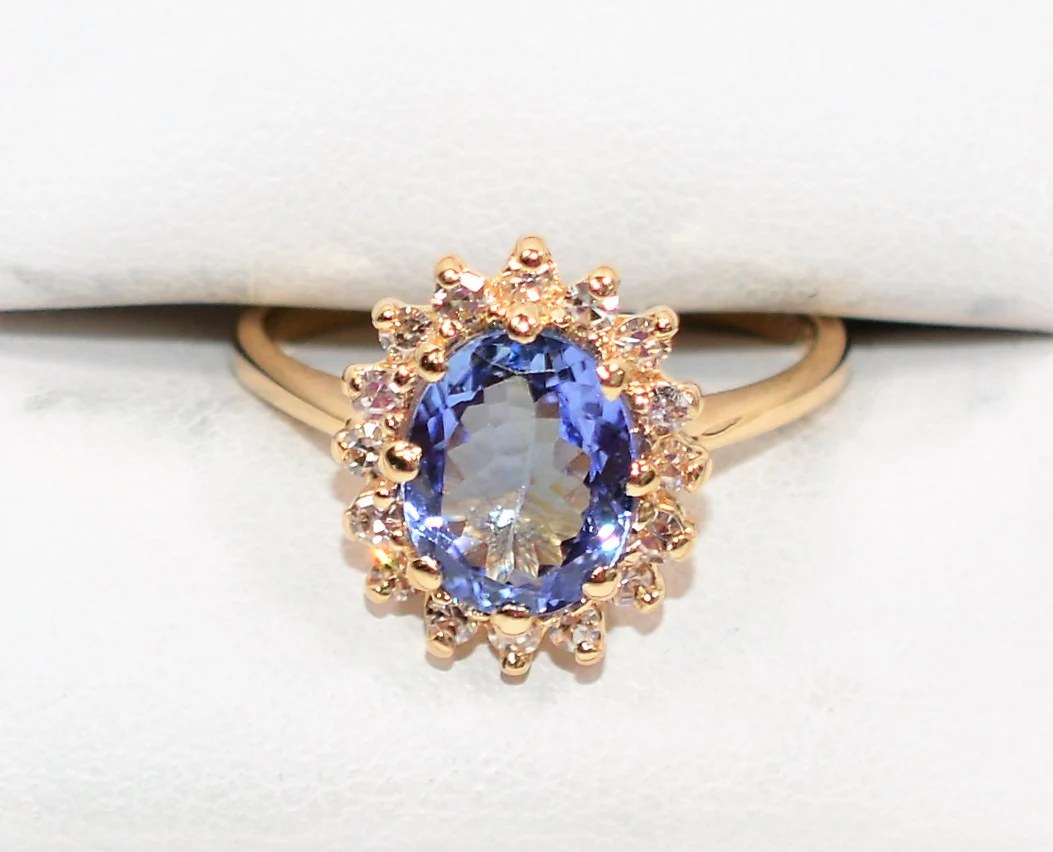 Certified Natural Tanzanite & Diamond Ring 14K Solid Gold 2.23tcw Tanzanite Ring Engagement Ring Cocktail Ring Statement Ring Women’s Ring - Image 6