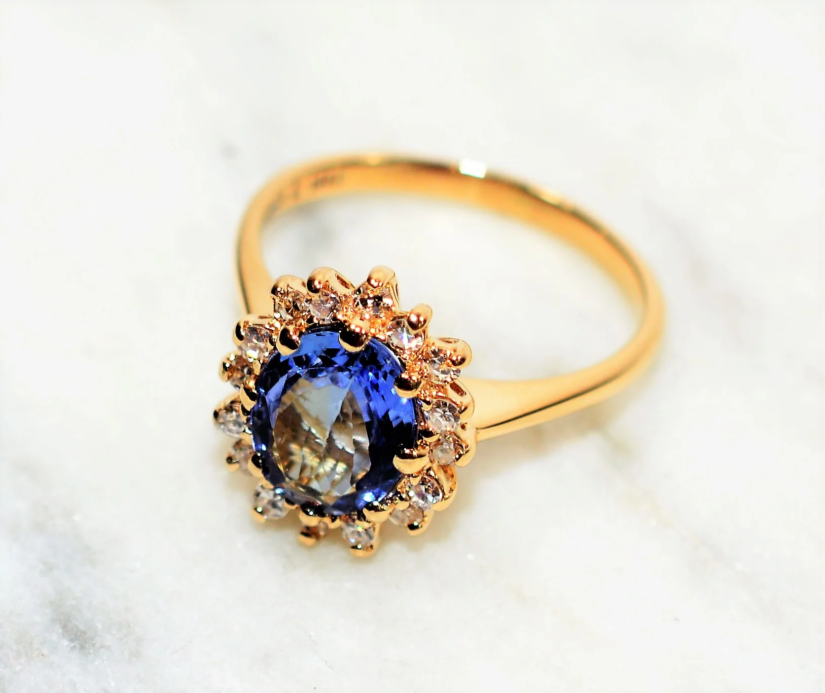 Certified Natural Tanzanite & Diamond Ring 14K Solid Gold 2.23tcw Tanzanite Ring Engagement Ring Cocktail Ring Statement Ring Women’s Ring - Image 9