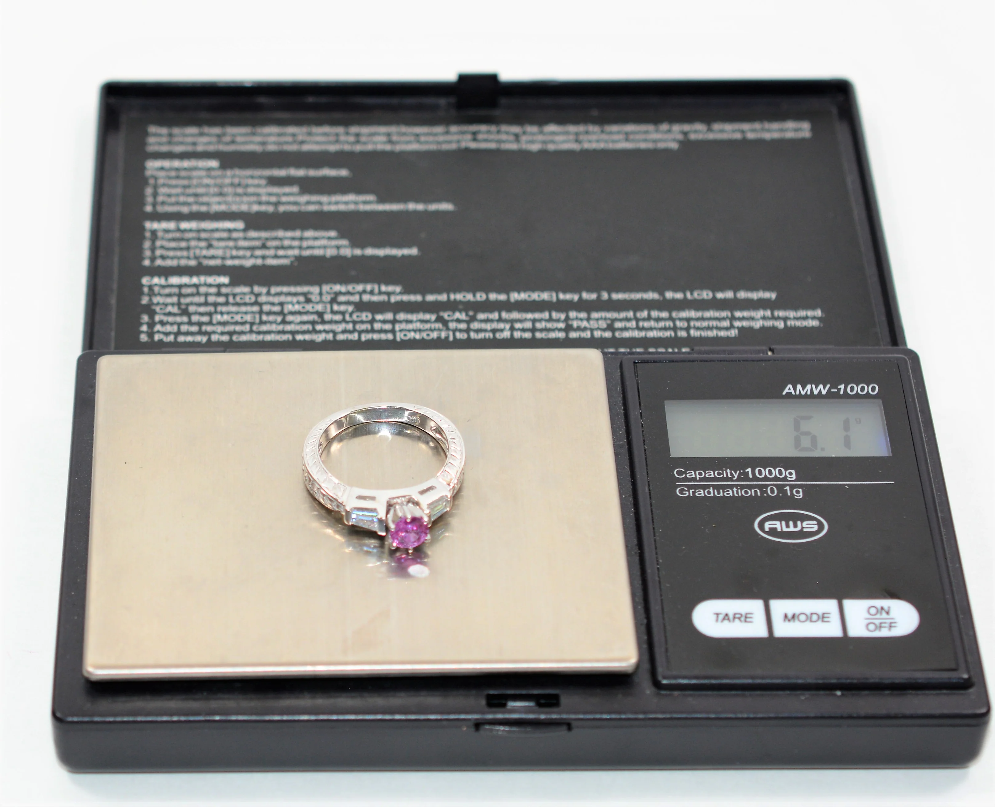 Natural Padparadscha Sapphire & Diamond Ring 14K Solid White Gold 1.30tcw Engagement Ring Pink Ring Gemstone Ring Statement Ring Birthstone - Image 10