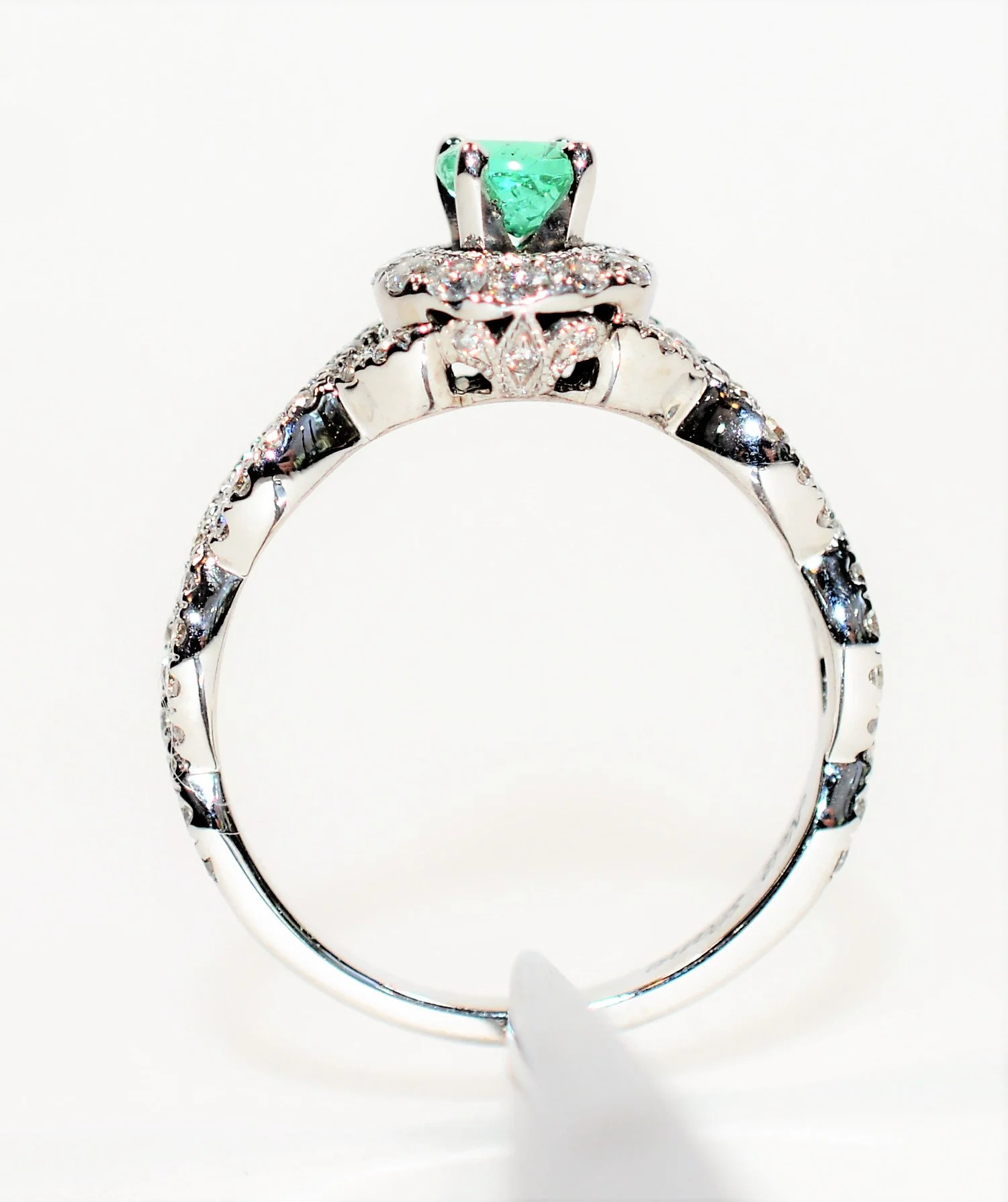 Neil Lane Natural Colombian Emerald & Diamond Ring 14K Solid White Gold .95tcw Engagement Ring Bridal Jewelry Designer Ring Wedding Ring - Image 3