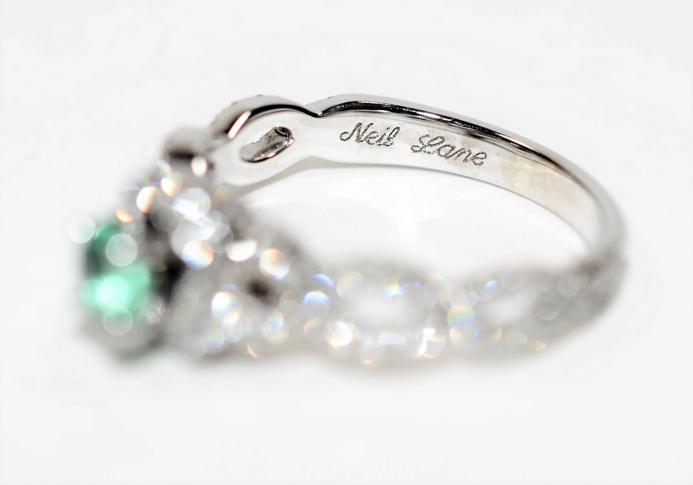 Neil Lane Natural Colombian Emerald & Diamond Ring 14K Solid White Gold .95tcw Engagement Ring Bridal Jewelry Designer Ring Wedding Ring - Image 6