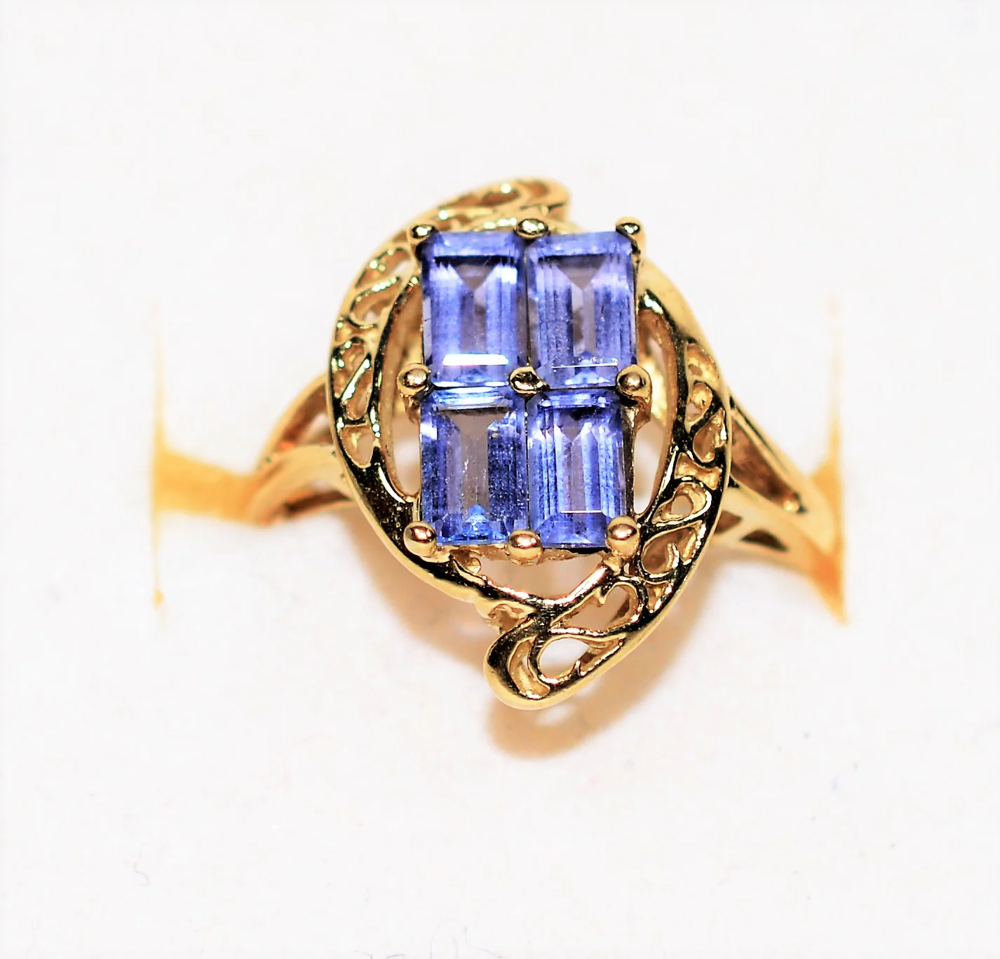 Natural Tanzanite Ring 10K Solid Gold 1.44tcw Cluster Ring Gemstone Ring Vintage Ring Statement Ring Ladies Ring Women's Ring Estate Jewellery - Image 5