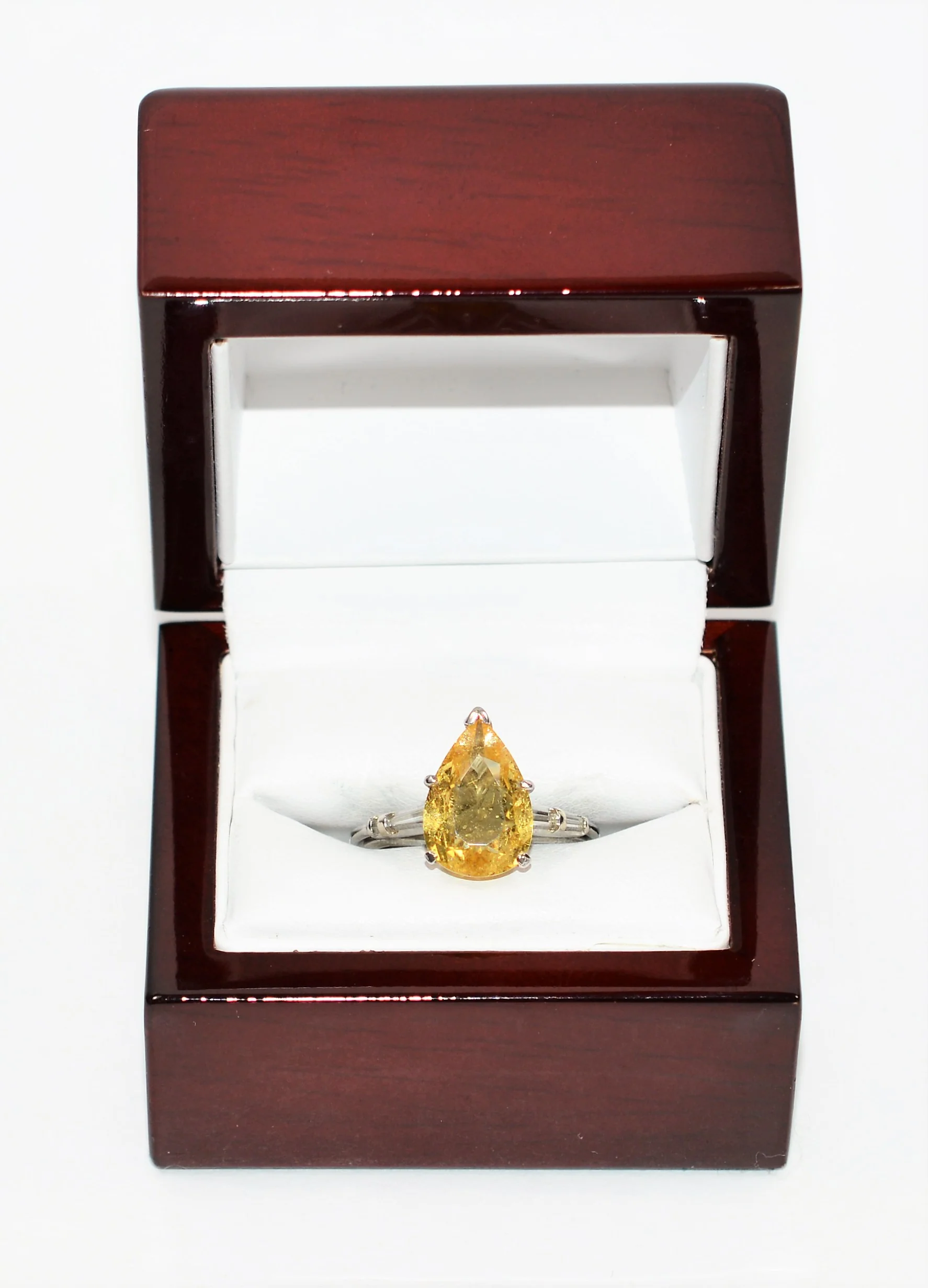 Natural Golden Beryl & Diamond Ring Solid Platinum 4.94tcw Engagement Ring Cocktail Ring Statement Ring Yellow Beryl Ring Yellow Ring Estate - Image 12