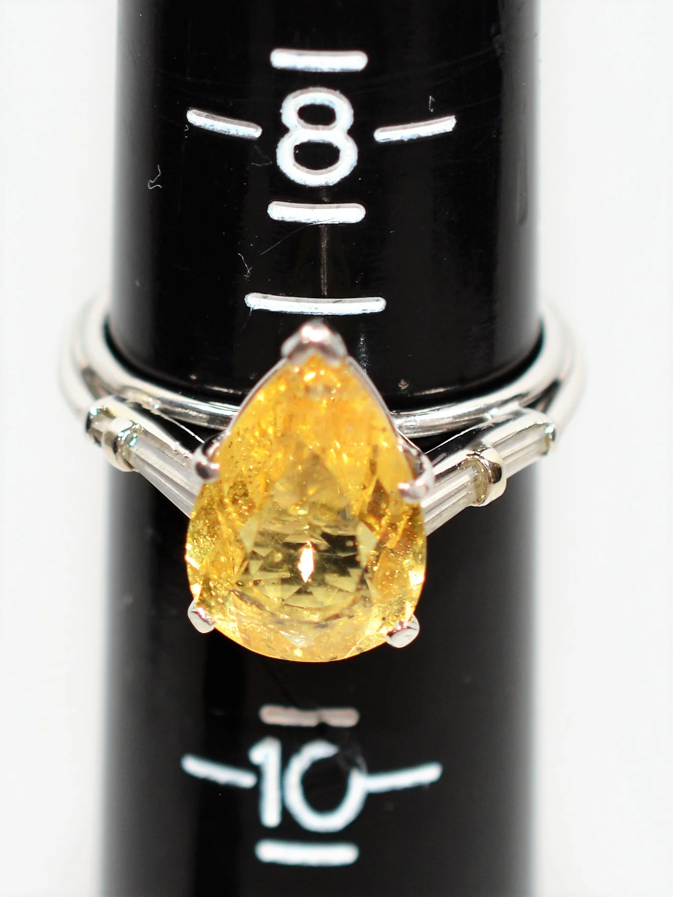 Natural Golden Beryl & Diamond Ring Solid Platinum 4.94tcw Engagement Ring Cocktail Ring Statement Ring Yellow Beryl Ring Yellow Ring Estate - Image 9