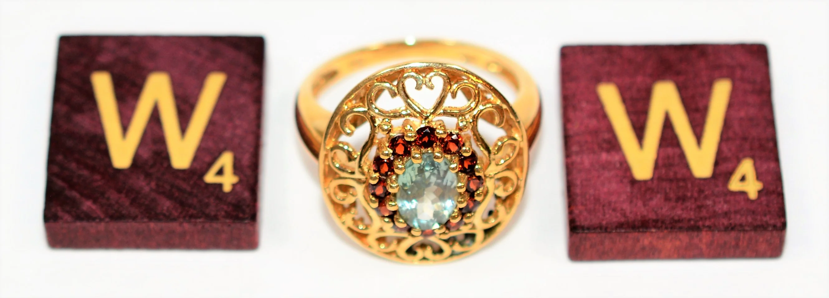 Natural Paraiba Tourmaline & Garnet Ring 10K Solid Gold 1.42tcw Gemstone Ring Women's Ring Ballerina Ring Vintage Jewelry Fine Jewellery - Image 8