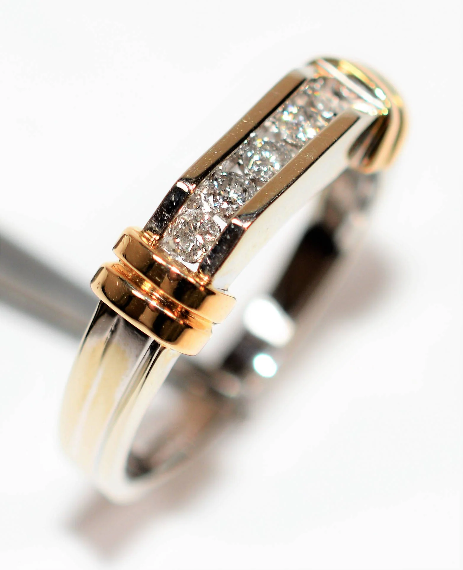 Natural Diamond Ring 14K Solid White Gold .30tcw Band Ring Wedding Ring Men's Ring Diamond Band Gold Band Promise Ring Bridal Estate Jewelry - Image 3