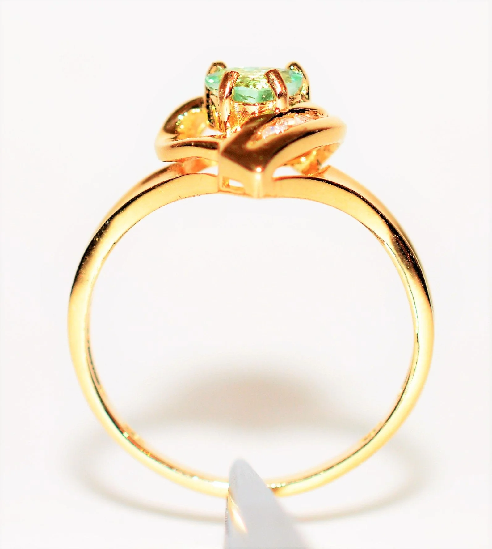 Natural Paraiba Tourmaline & Diamond Ring 10K Solid Gold .50tcw Gemstone Heart Women's Ring Estate Jewelry Jewellery - Image 3