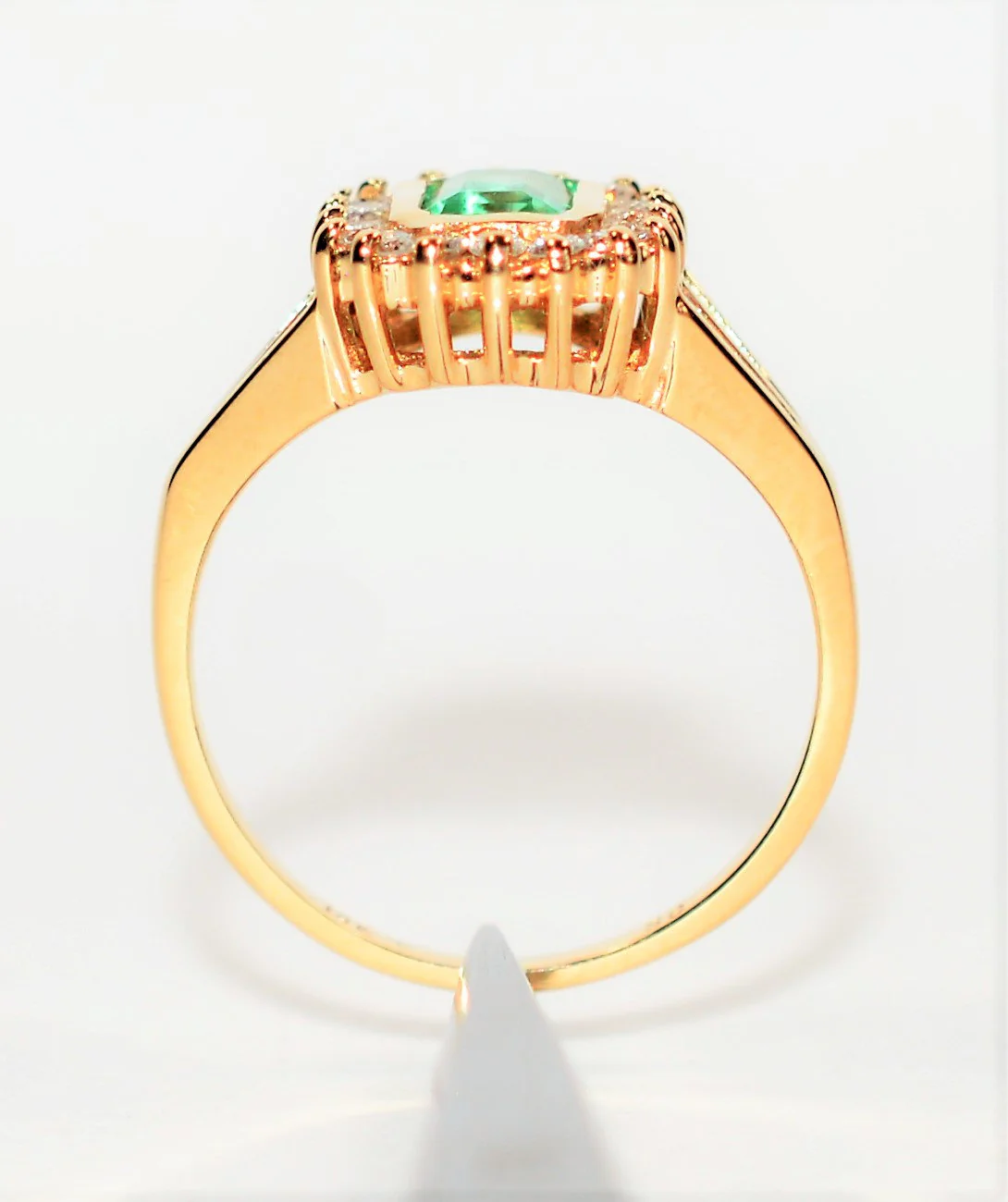 Natural Colombian Emerald & Diamond Ring 14K Solid Gold .82tcw Halo Ring Gemstone Ring May Birthstone Ring Emerald Ring Women's Ring Estate - Image 3