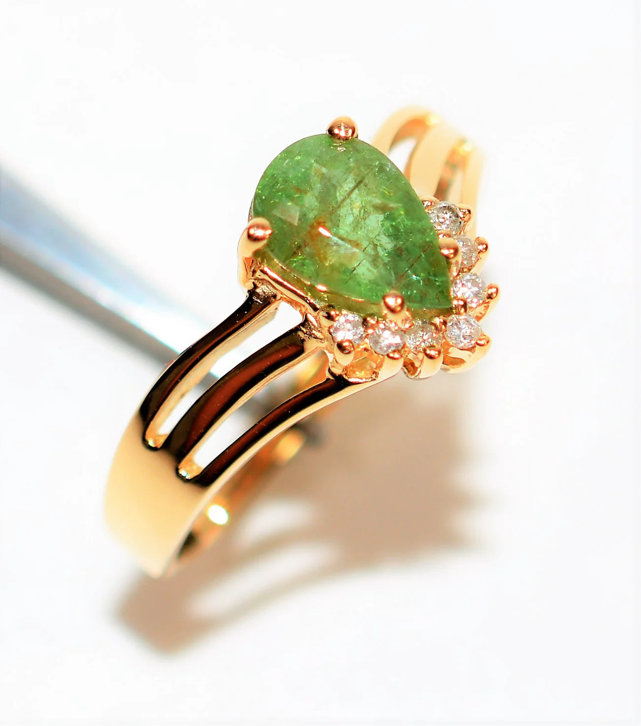 Natural Paraiba Tourmaline & Diamond Ring 14K Solid Gold 1.60tcw Women's Ring Statement Ring Gemstone Jewelry Jewellery Birthstone Ring - Image 4