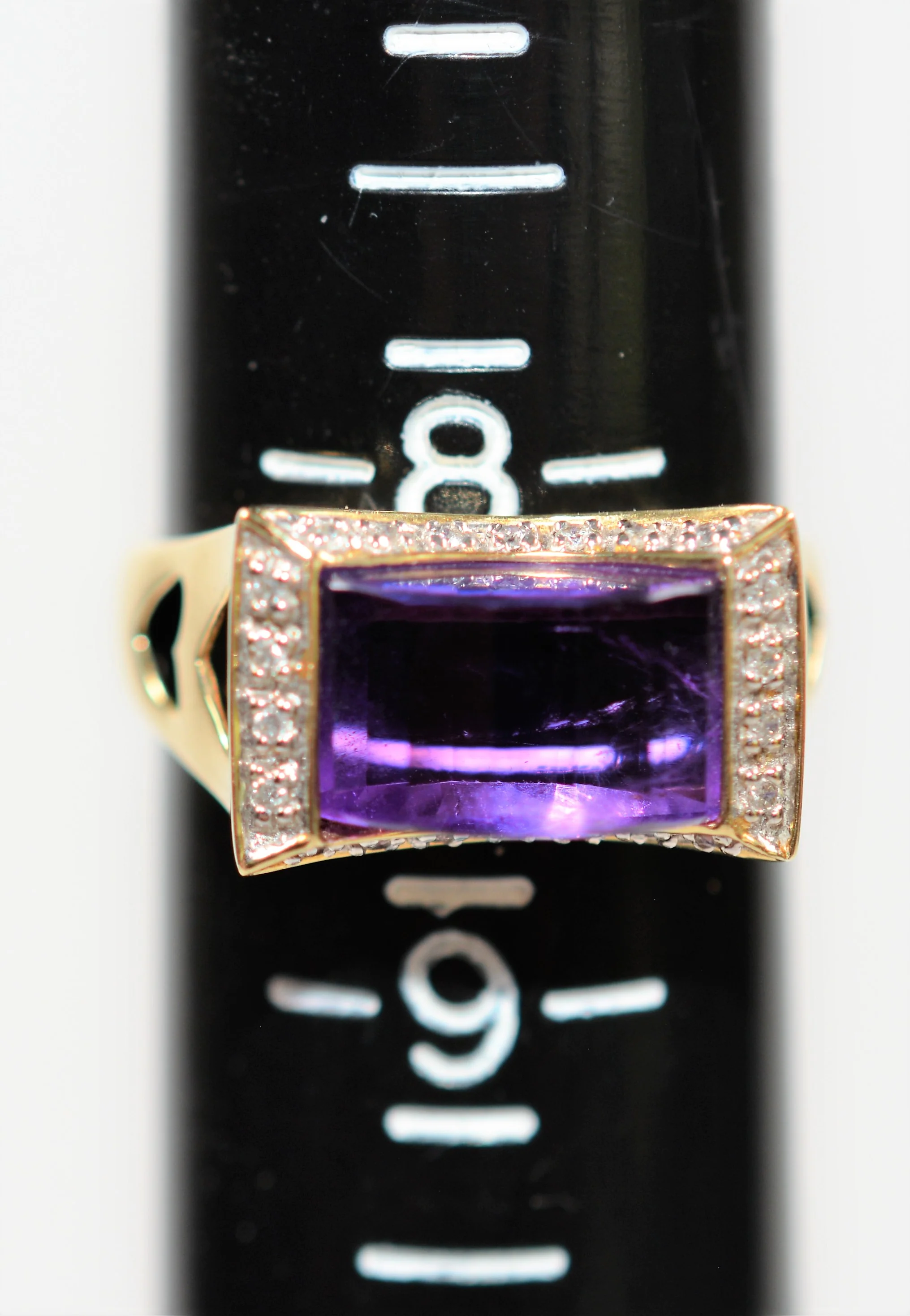 Natural Amethyst & Diamond Ring 14K Solid Gold 3.34tcw Statement Ring Birthstone Ring Cocktail Ring Friendship Ring Promise Ring Womens Ring - Image 10
