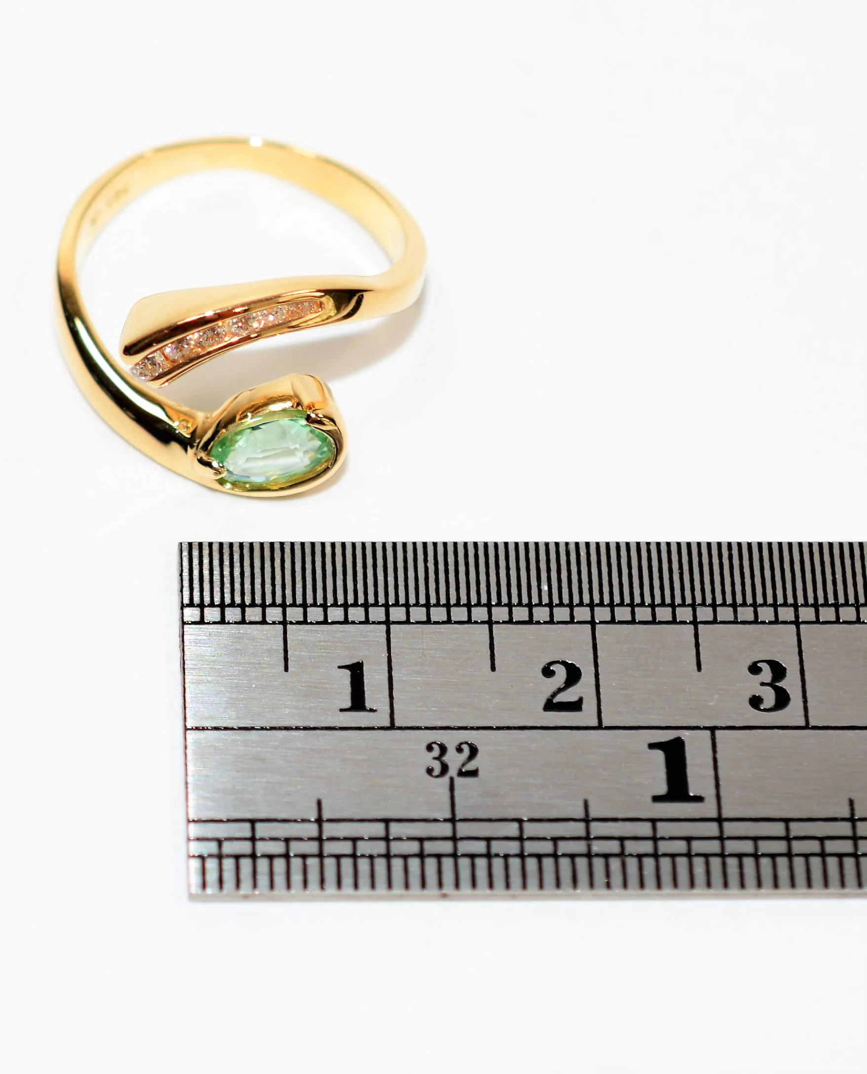 Natural Paraiba Tourmaline & Diamond Ring 14K Solid Gold .81tcw Gemstone Ring Adjustable Ring Stackable Ring Women's Ring Fine Birthstone Ring - Image 11