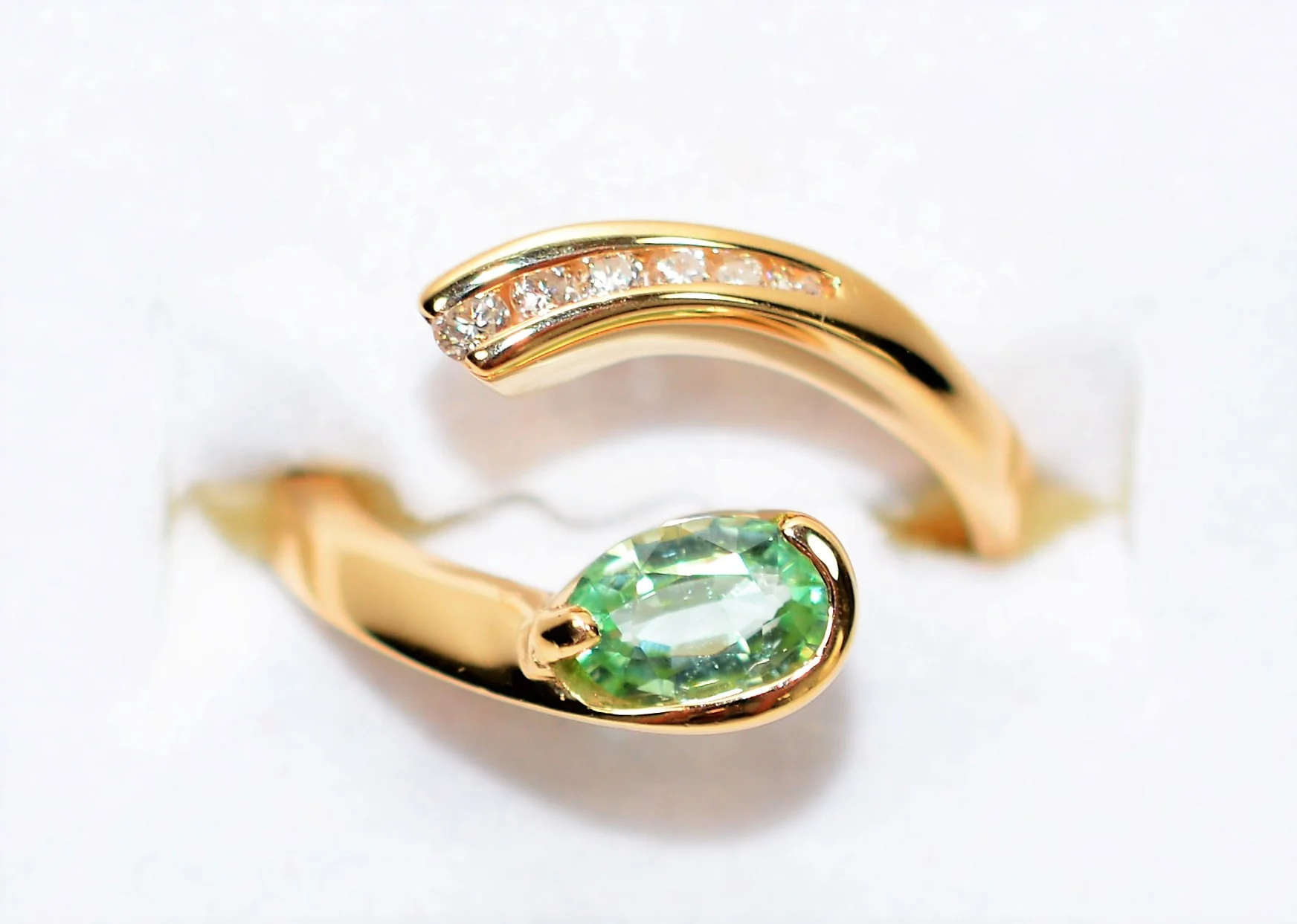 Natural Paraiba Tourmaline & Diamond Ring 14K Solid Gold .81tcw Gemstone Ring Adjustable Ring Stackable Ring Women's Ring Fine Birthstone Ring - Image 5