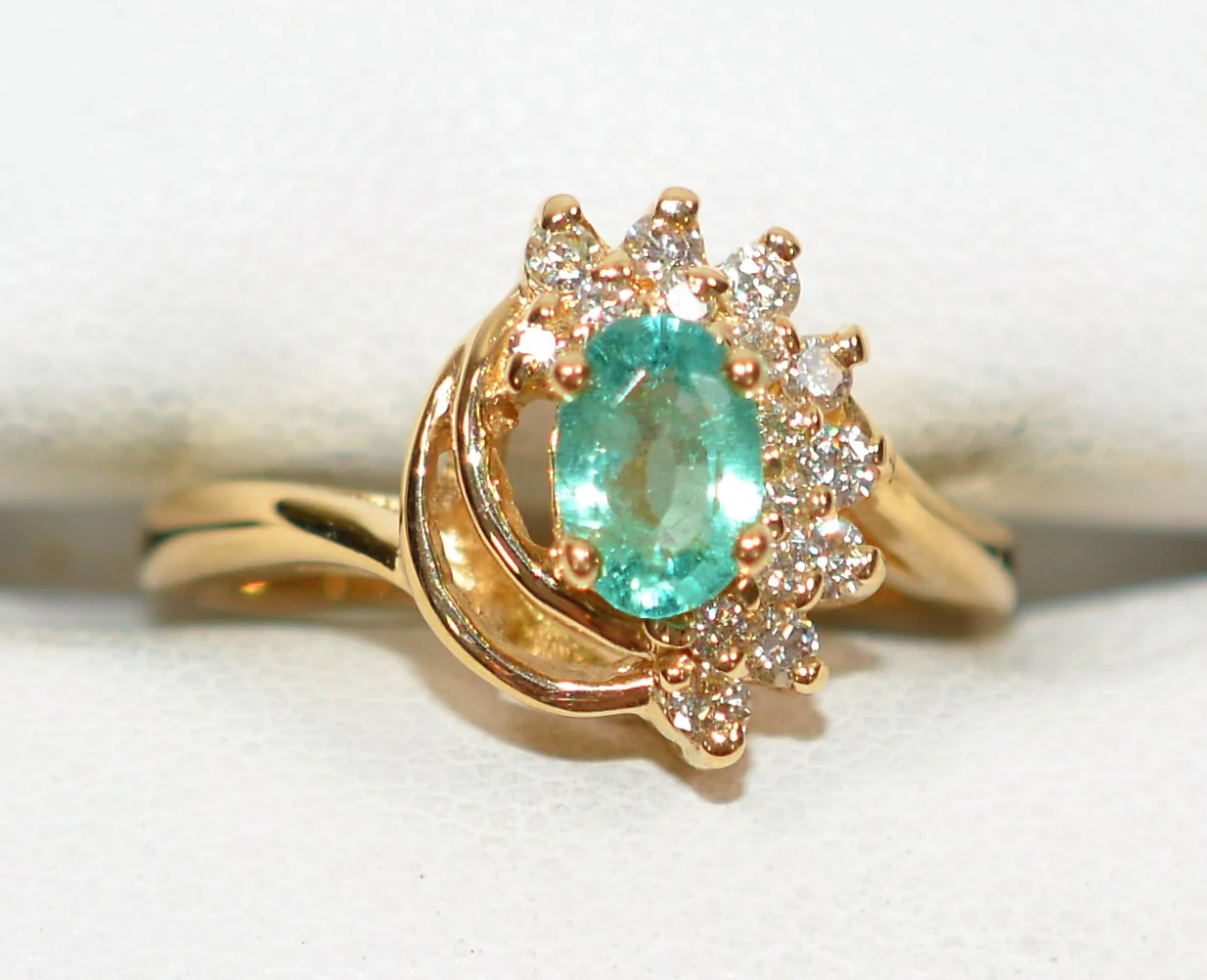 Natural Brazilian Paraiba Tourmaline & Diamond Ring 14K Solid Gold .84tcw Gemstone Ring Women's Ring Birthstone Ring Estate Jewellery Jewelry - Image 5