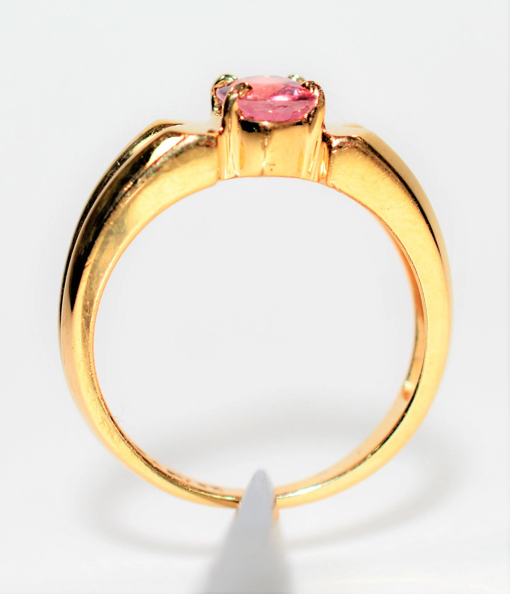 Natural Padparadscha Sapphire Ring 14K Solid Gold .98ct Solitaire Ring Gemstone Ring Pink Ring Engagement Ring Vintage Ring Estate Jewellery - Image 3