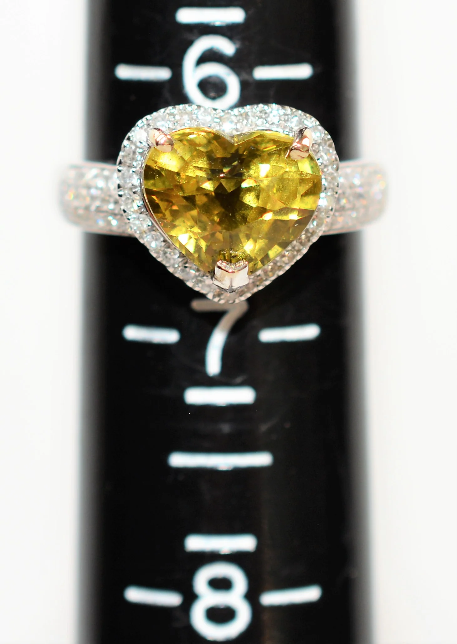GIA Certified Natural Grossular Andradite Mali Garnet & Diamond Ring 14K Solid White Gold 3.84tcw Heart Ring Garnet Ring Cocktail Ring Anniversary Ring - Image 11
