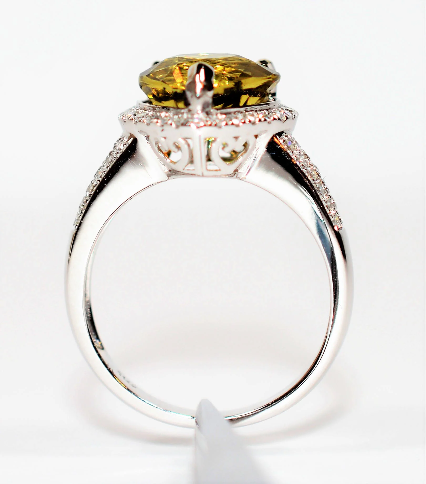 GIA Certified Natural Grossular Andradite Mali Garnet & Diamond Ring 14K Solid White Gold 3.84tcw Heart Ring Garnet Ring Cocktail Ring Anniversary Ring - Image 4