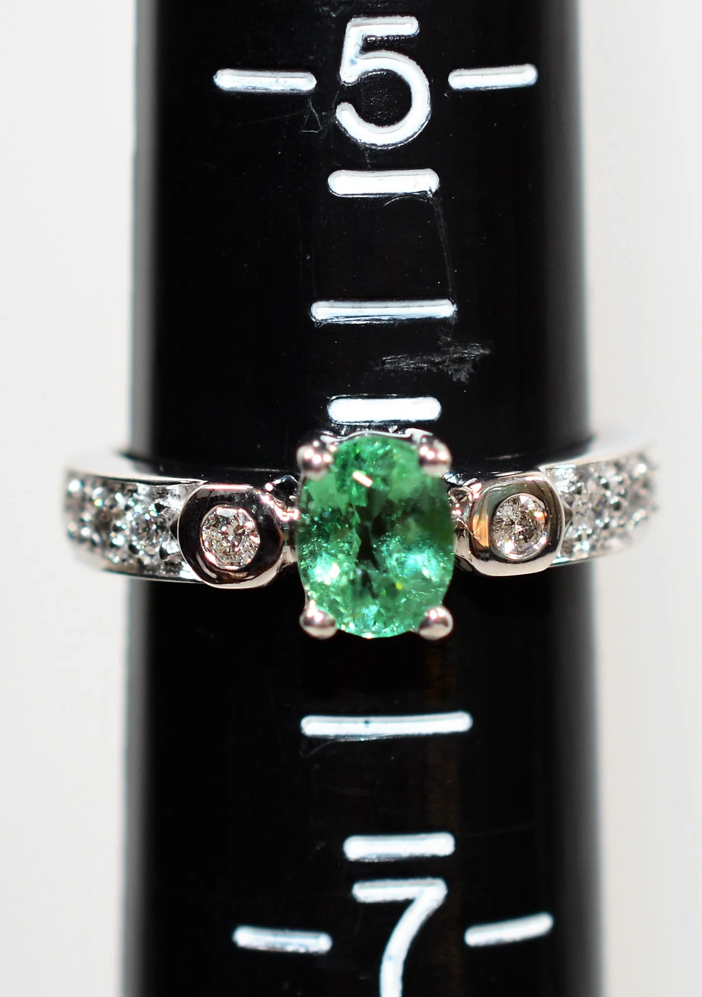 Natural Brazilian Paraiba Tourmaline & Diamond Ring 14K White Gold 1.14tcw Gemstone Women's Ring Engagement Ring Promise Ring Statement Ring Estate - Image 9