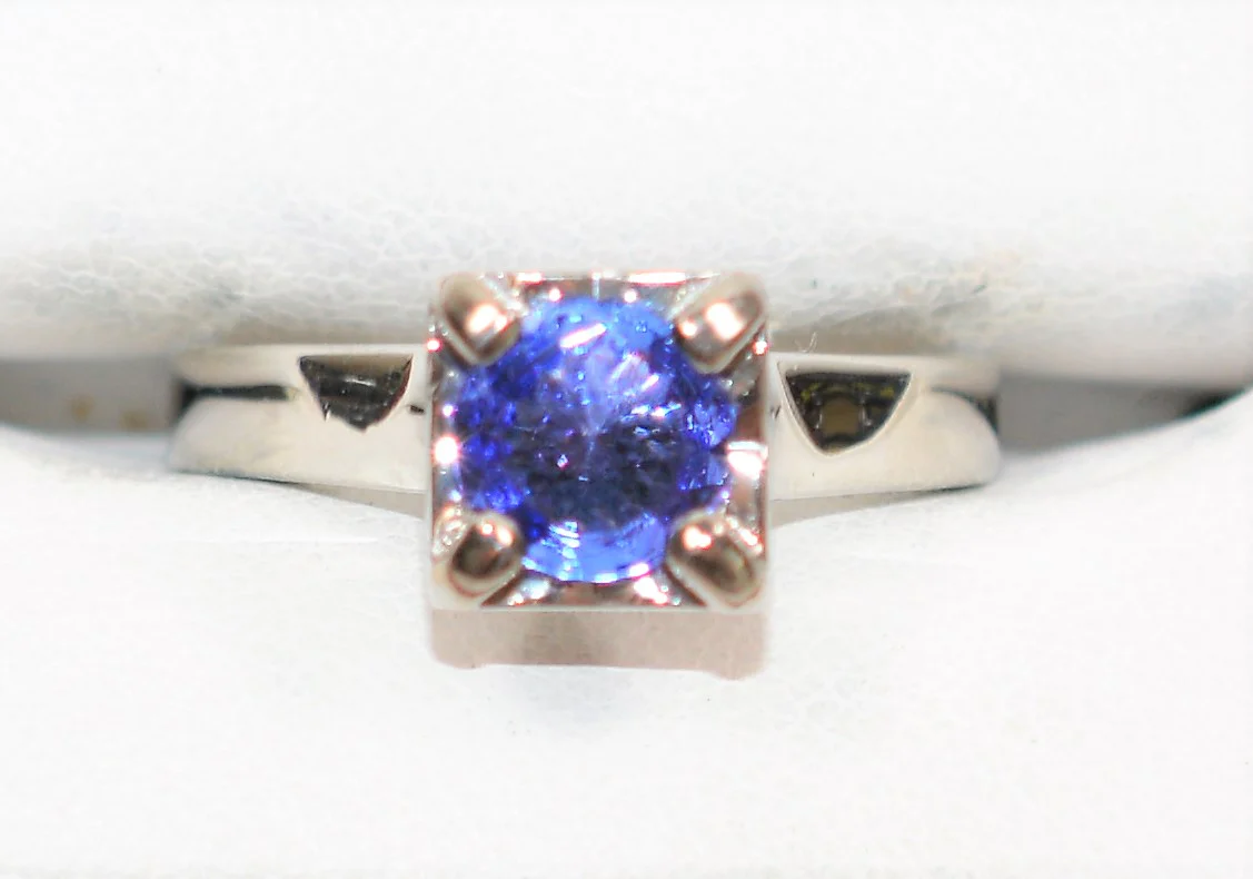 Scott Kay Natural D'Block Tanzanite Ring Solid Platinum .82ct Solitaire Ring Engagement Ring Designer Ring Bridal Jewelry Cocktail Ring Estate - Image 5