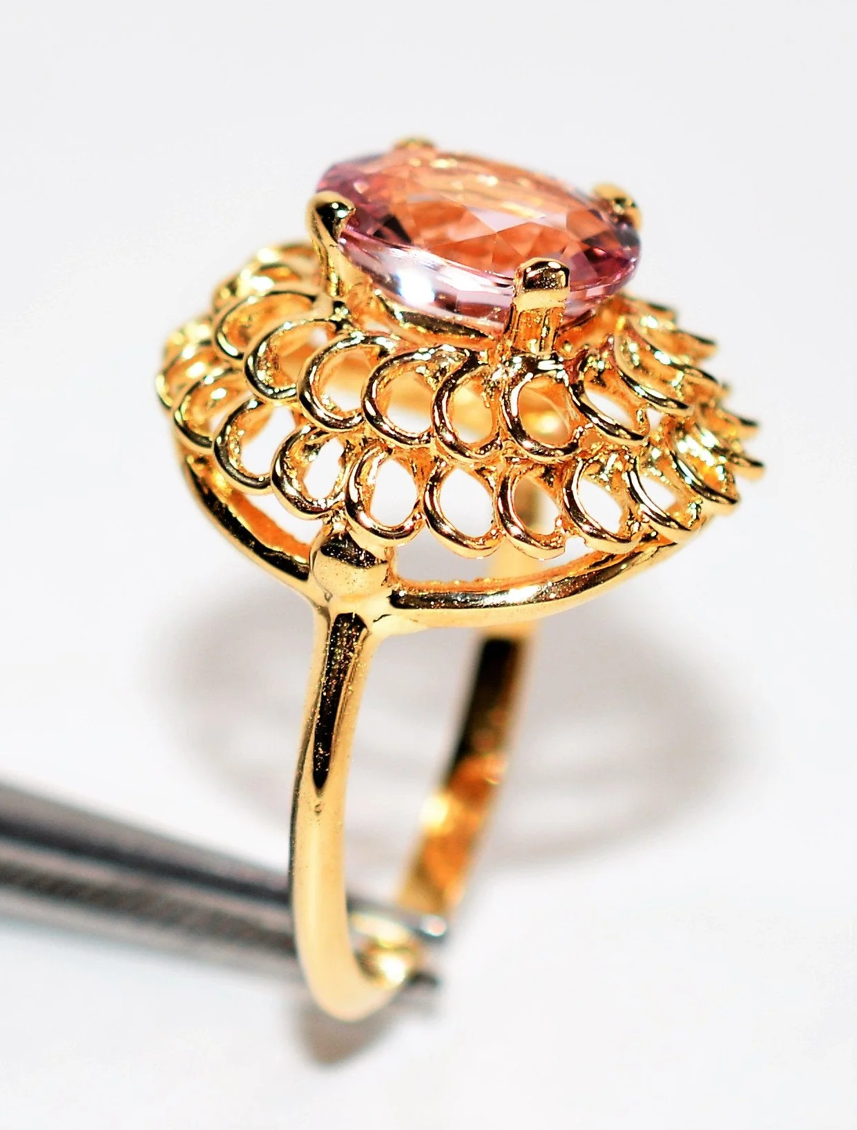 Natural Pink Paraiba Tourmaline Ring 18K Solid Gold 2.61ct Solitaire Ring Statement Ring Women's Ring Cocktail Ring Birthstone Ring Jewelry - Image 4