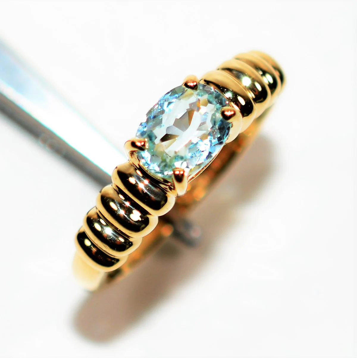 Natural Paraiba Tourmaline Ring 14K Solid Gold .59ct Solitaire Ring Women's Ring Stackable Ring Gemstone Ring Ladies Ring Fine Jewellery - Image 4