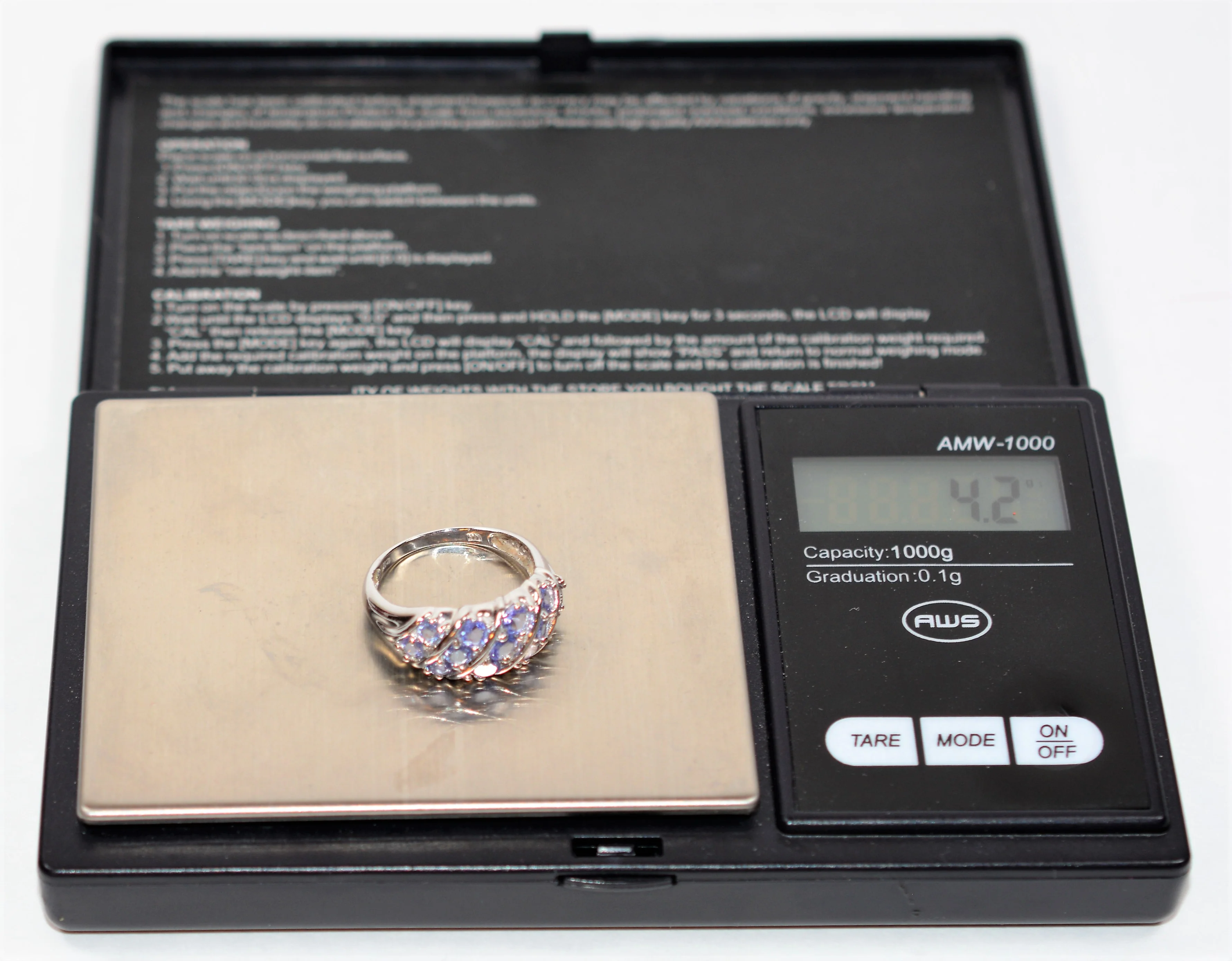 Natural Tanzanite Ring 14K Solid White Gold 1.50tcw Cluster Ring Gemstone Ring December Birthstone Ring Band Ring Vintage Ring Women's Ring - Image 11