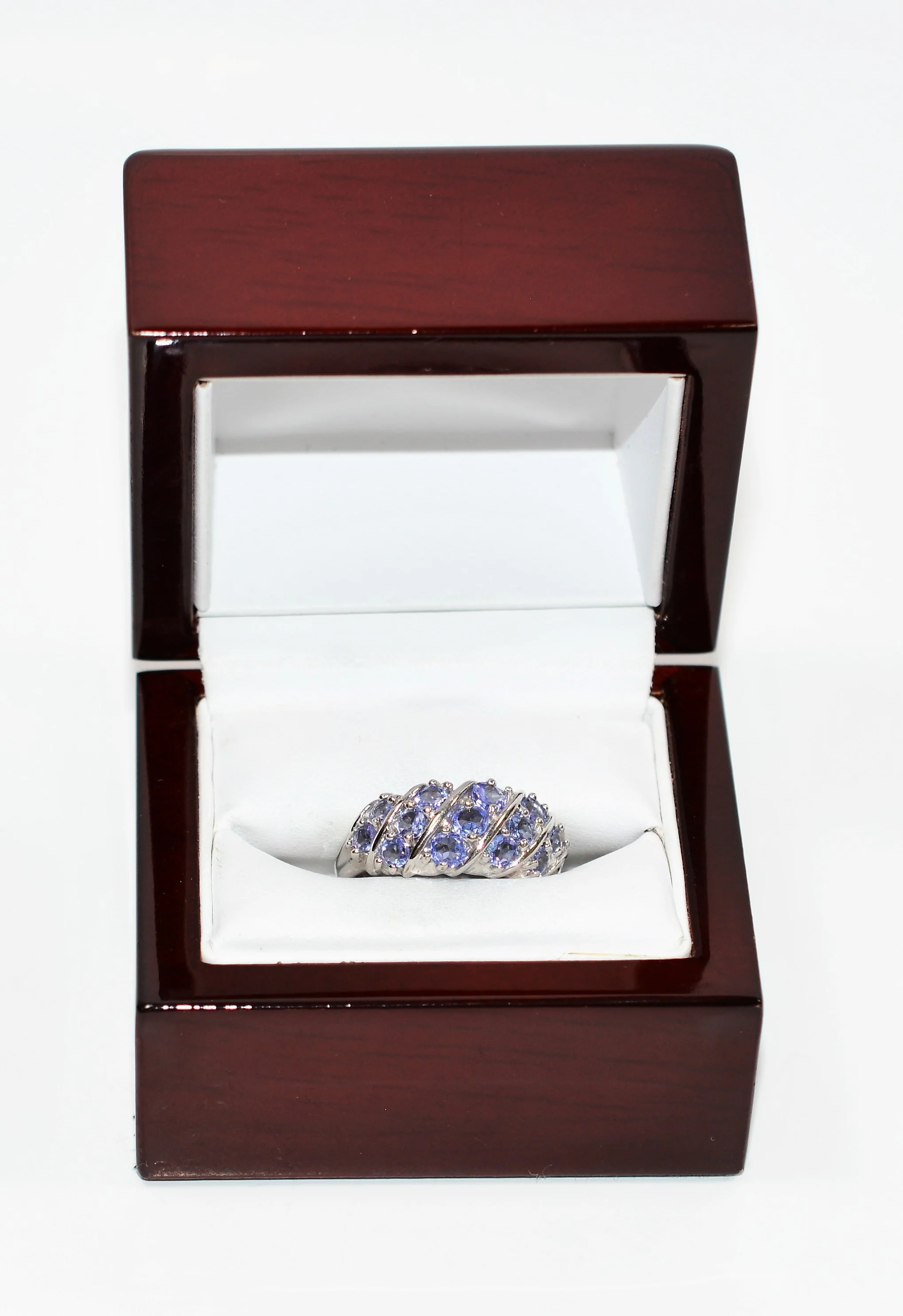 Natural Tanzanite Ring 14K Solid White Gold 1.50tcw Cluster Ring Gemstone Ring December Birthstone Ring Band Ring Vintage Ring Women's Ring - Image 13