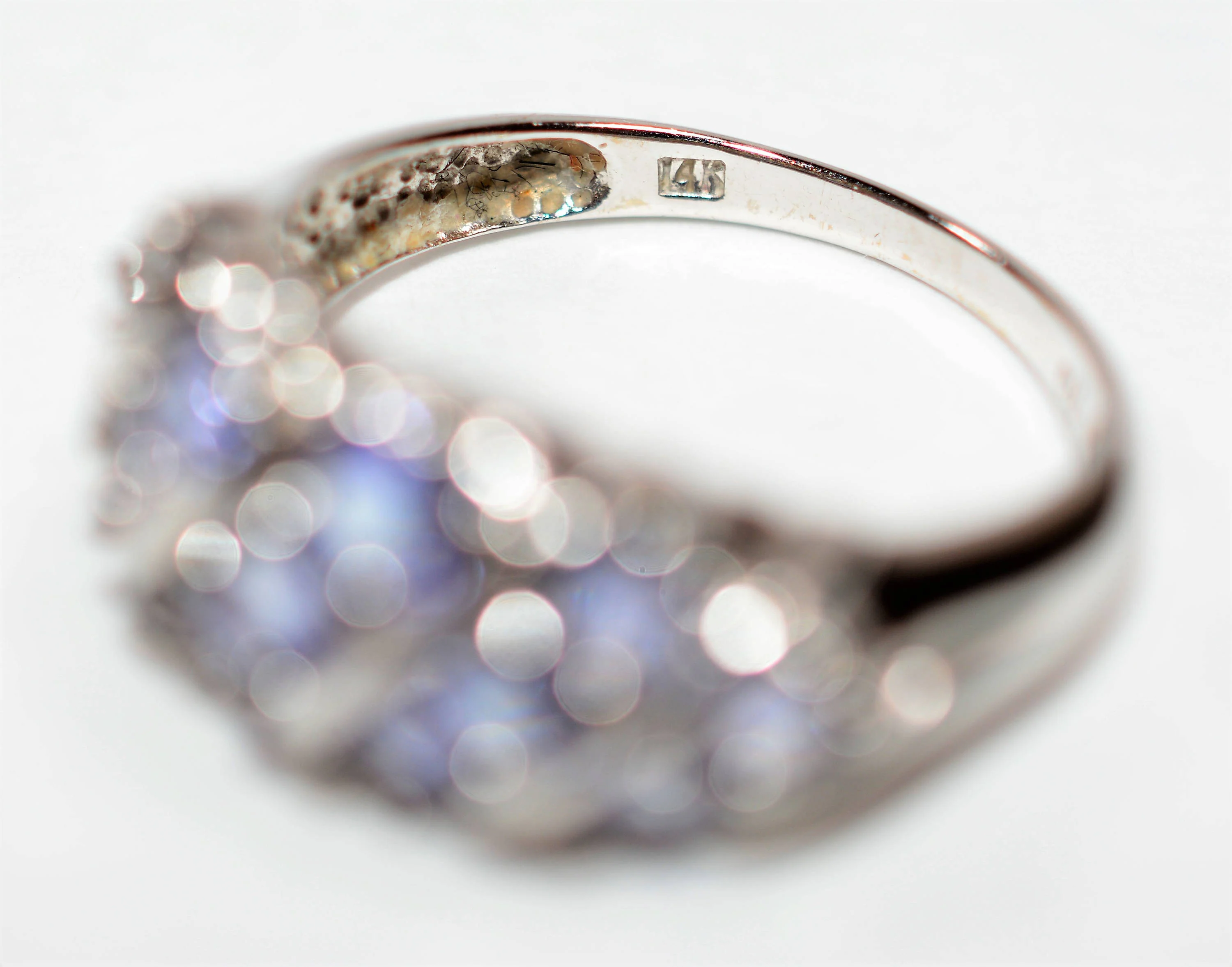 Natural Tanzanite Ring 14K Solid White Gold 1.50tcw Cluster Ring Gemstone Ring December Birthstone Ring Band Ring Vintage Ring Women's Ring - Image 6