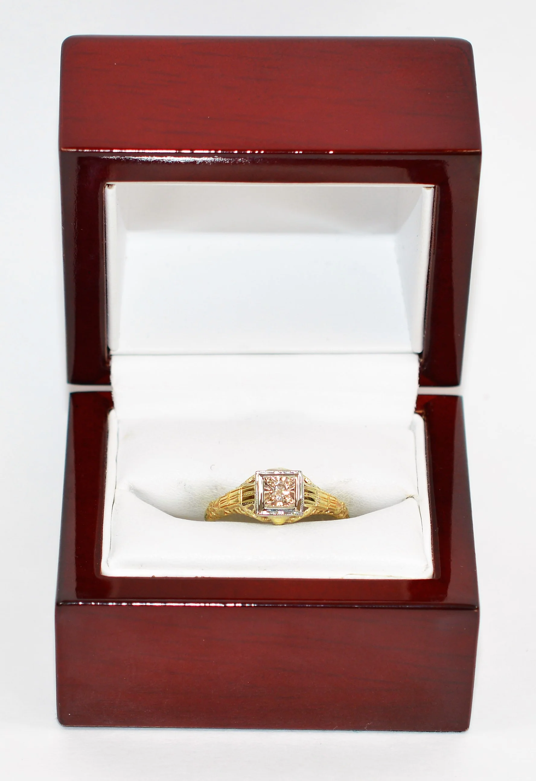 Natural Diamond Ring 14K Solid Gold .13ct Engagement Ring Antique Ring Solitaire Ring Estate Ring Art Deco Ring Bridal Vintage Jewellery - Image 12