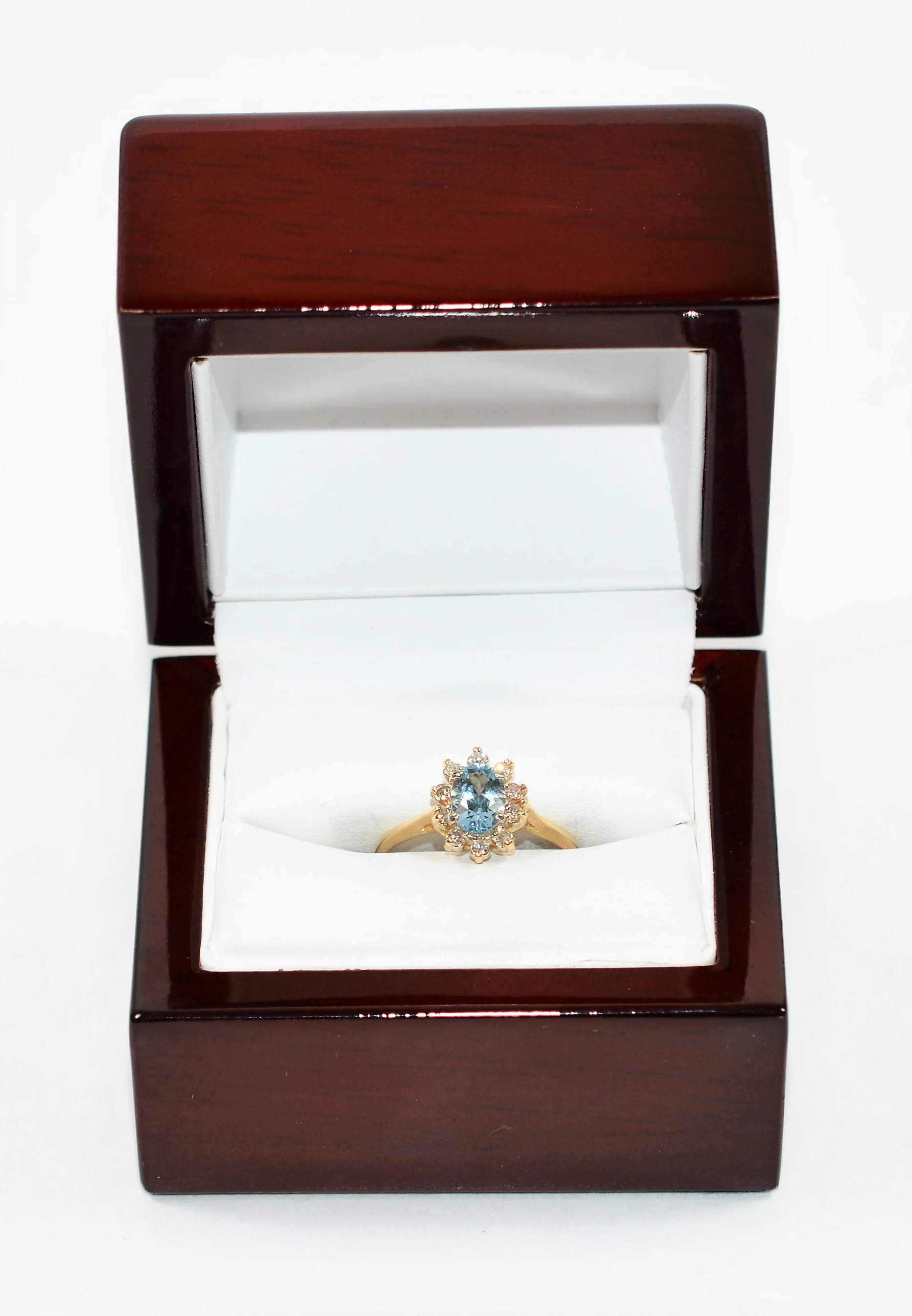 Natural Paraiba Tourmaline & Diamond Ring 14K Solid Gold 1.18tcw Gemstone Estate Jewelry Engagement Ring Promise Ring Diamond Halo Ring - Image 12