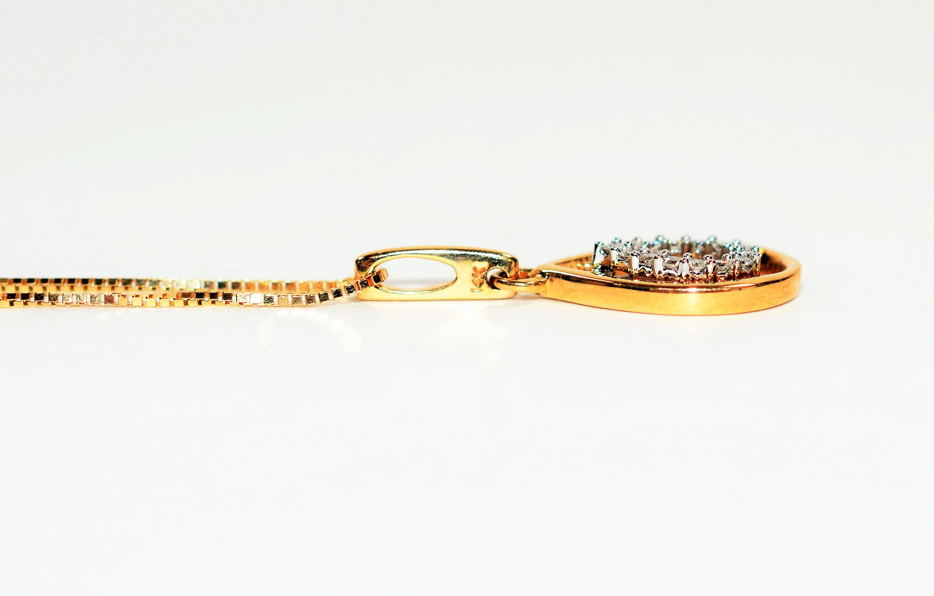 Natural Diamond Necklace 14K Solid Gold .14tcw Pave Pendant Necklace Statement Necklace Diamond Pendant Estate Jewelry Fine Women's Necklace - Image 4